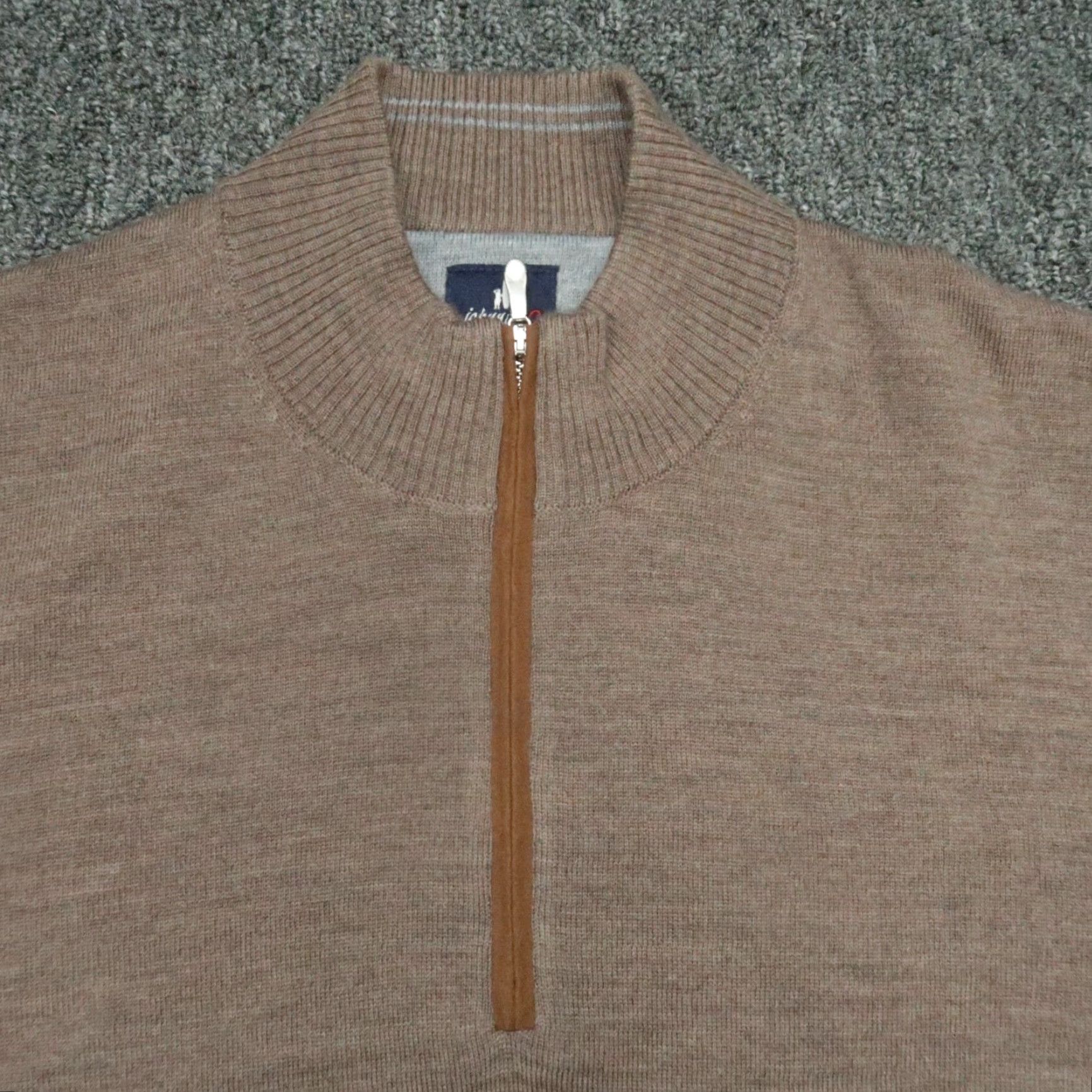 johnnie-O Johnnie O Sweater Men M Walnut Raynor Merino Wool 1/4 Zip TPC Craig Ranch Size US M / EU 48-50 / 2 - 2 Thumbnail