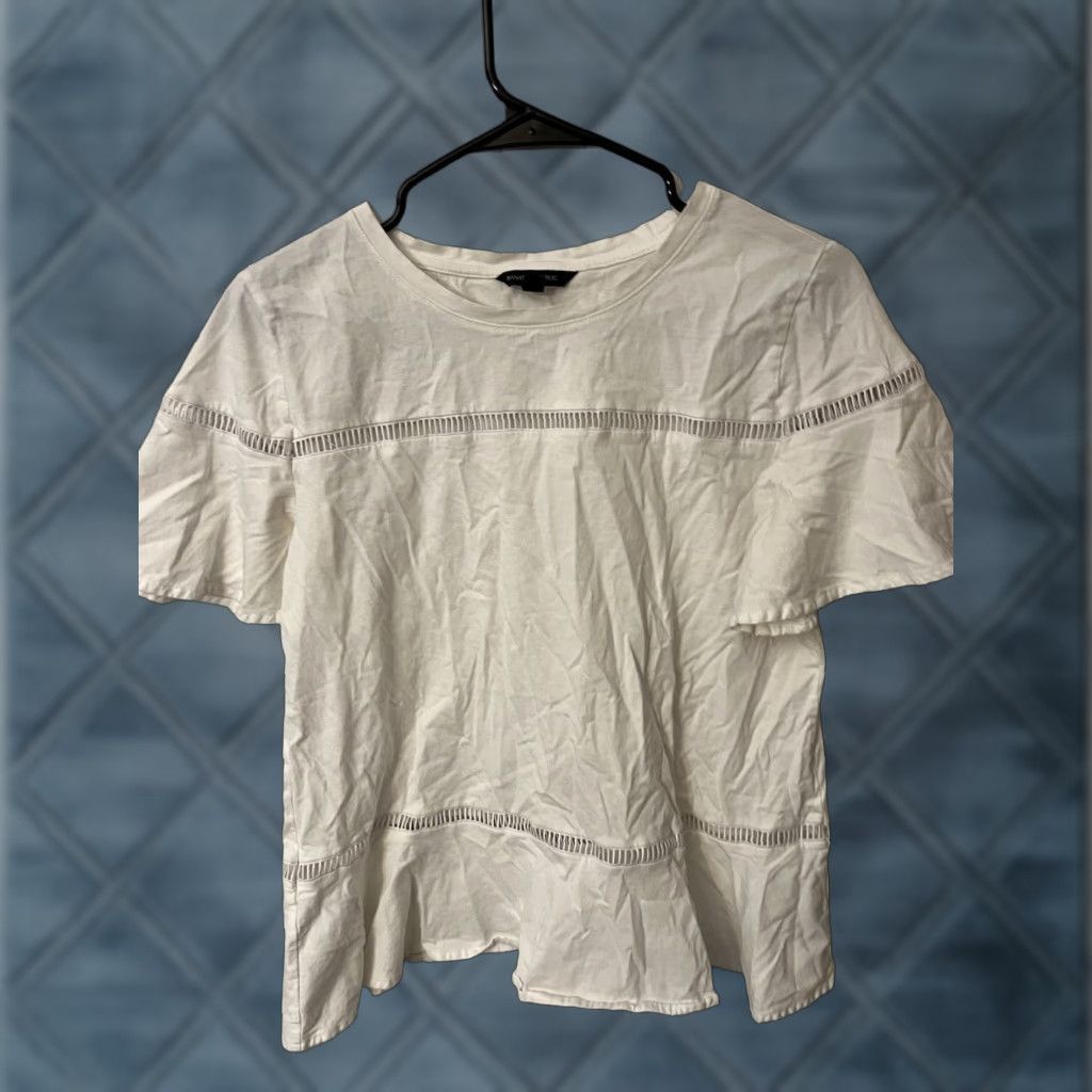 Banana Republic VINTAGE Banana Republic T-Shirt Women Small Short Sleeve White Floral Casual Spring Summer Size S / US 4 / IT 40 - 1 Thumbnail