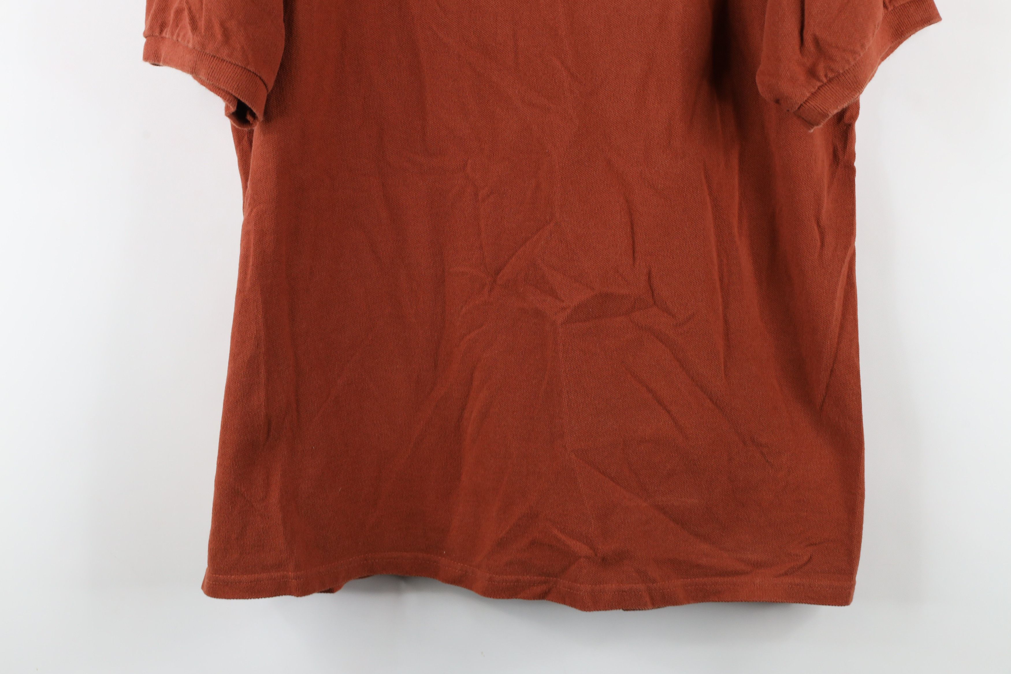 Vintage Vintage 90s Streetwear Collared Polo Shirt Burnt Orange USA Size US L / EU 52-54 / 3 - 3 Thumbnail