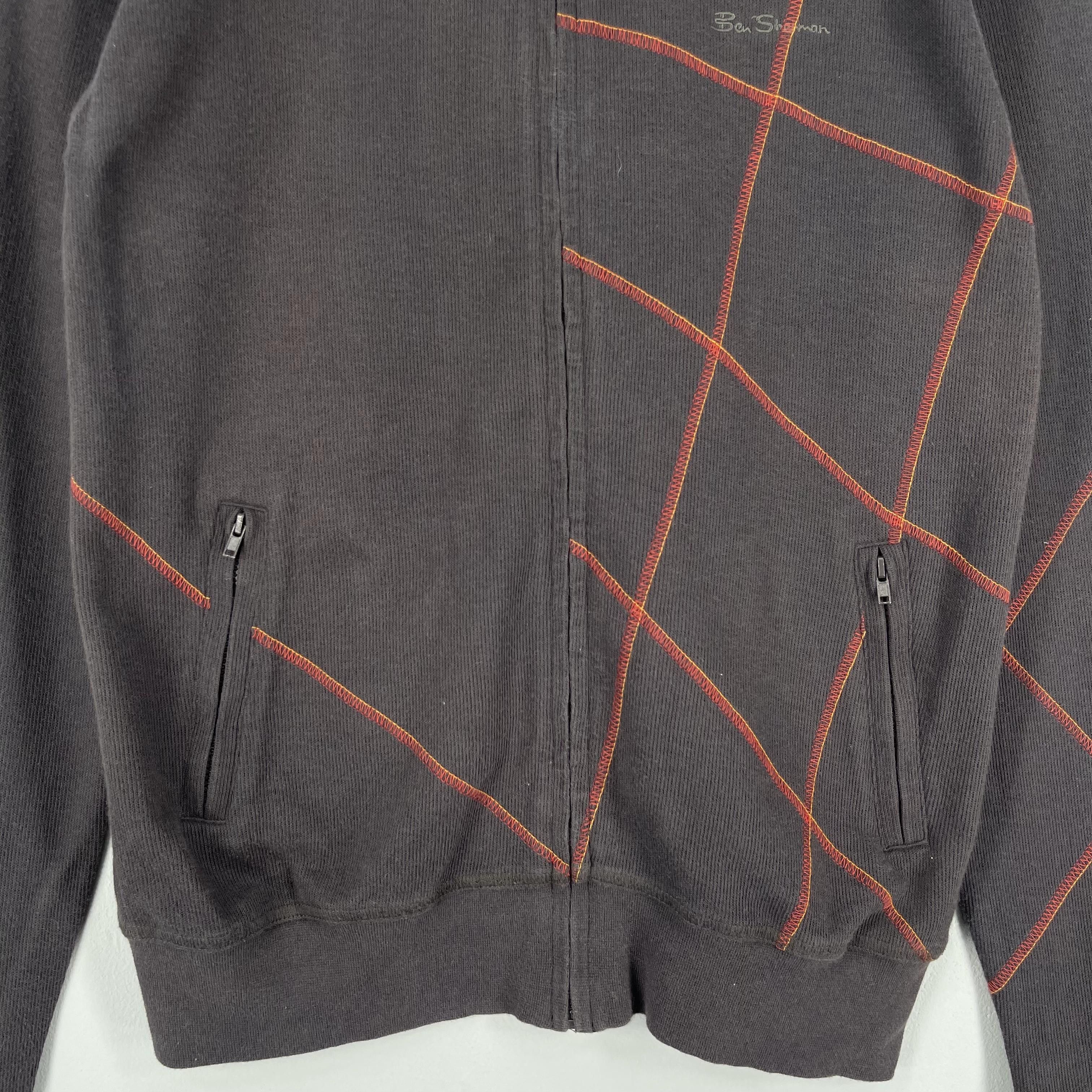 Ben Sherman Vintage Y2K BEN SHERMAN Diamond Stripes Zipper Sweater Size US S / EU 44-46 / 1 - 4 Thumbnail