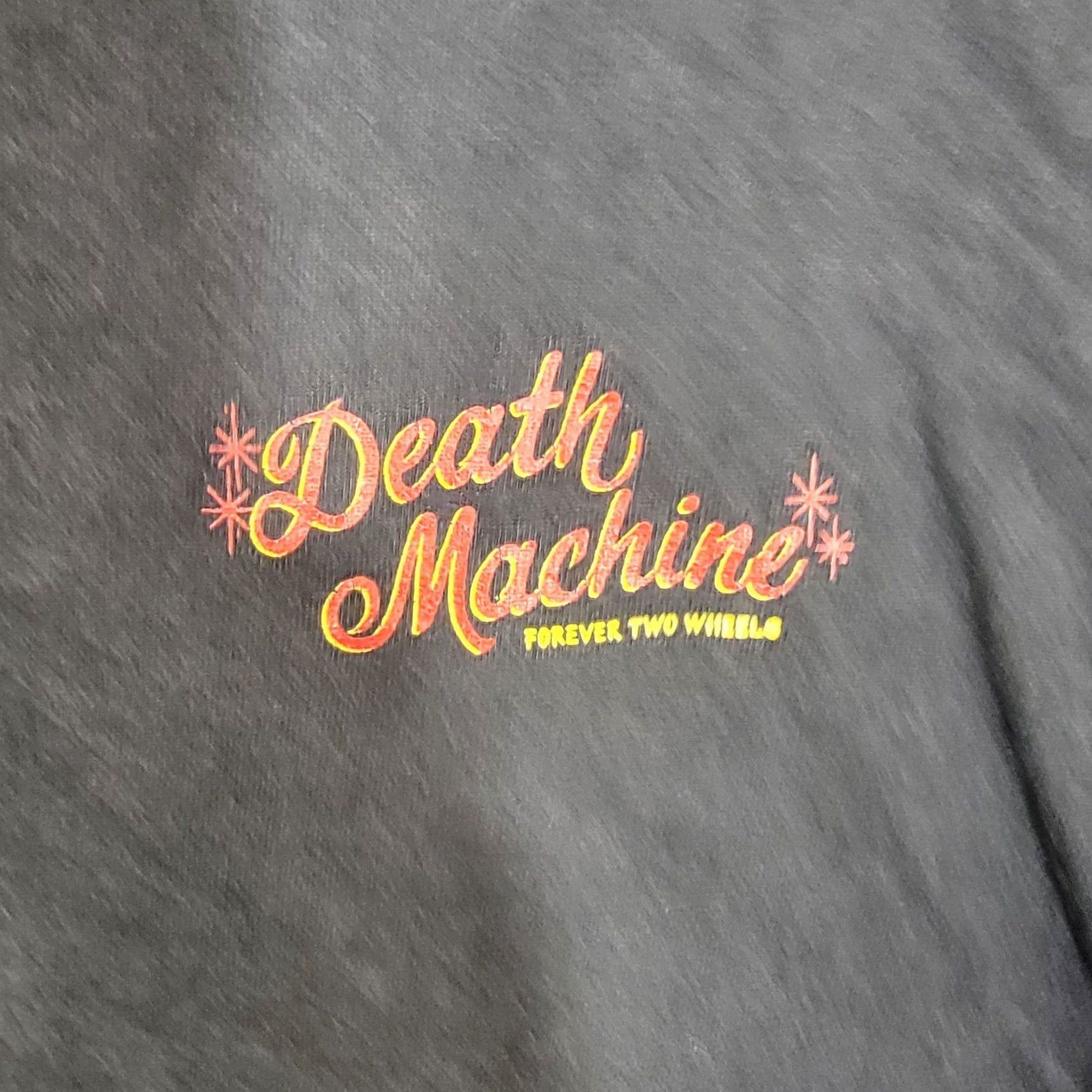 Forever 21 DEATH MACHINE Forever Two Wheels Motorcycle Shirt mens LARGE distressed Size US L / EU 52-54 / 3 - 3 Thumbnail