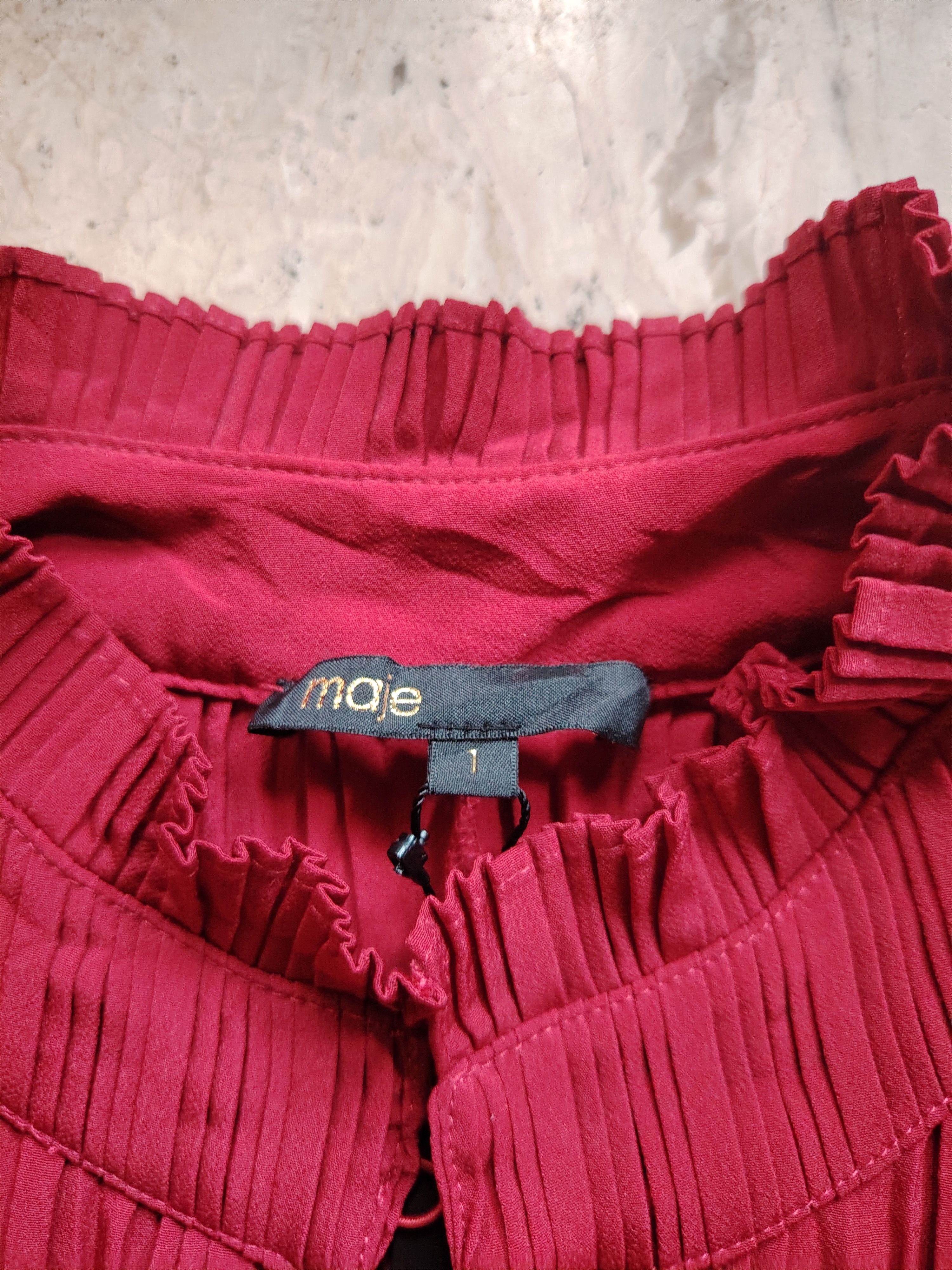 Maje Maje robe blouse plisse framboise Size M / US 6-8 / IT 42-44 - 3 Thumbnail