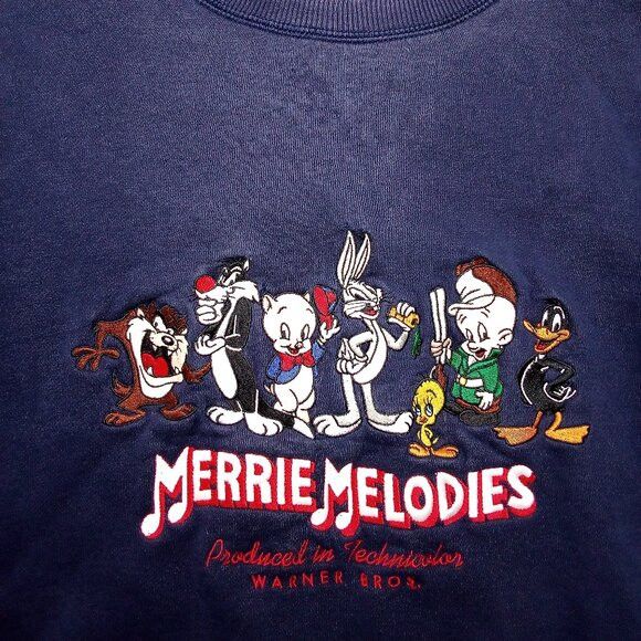 Vintage × Warner Bros Vintage Looney Tunes Merrie Melodies Crewneck Sweatshirt Size US L / EU 52-54 / 3 - 1 Thumbnail