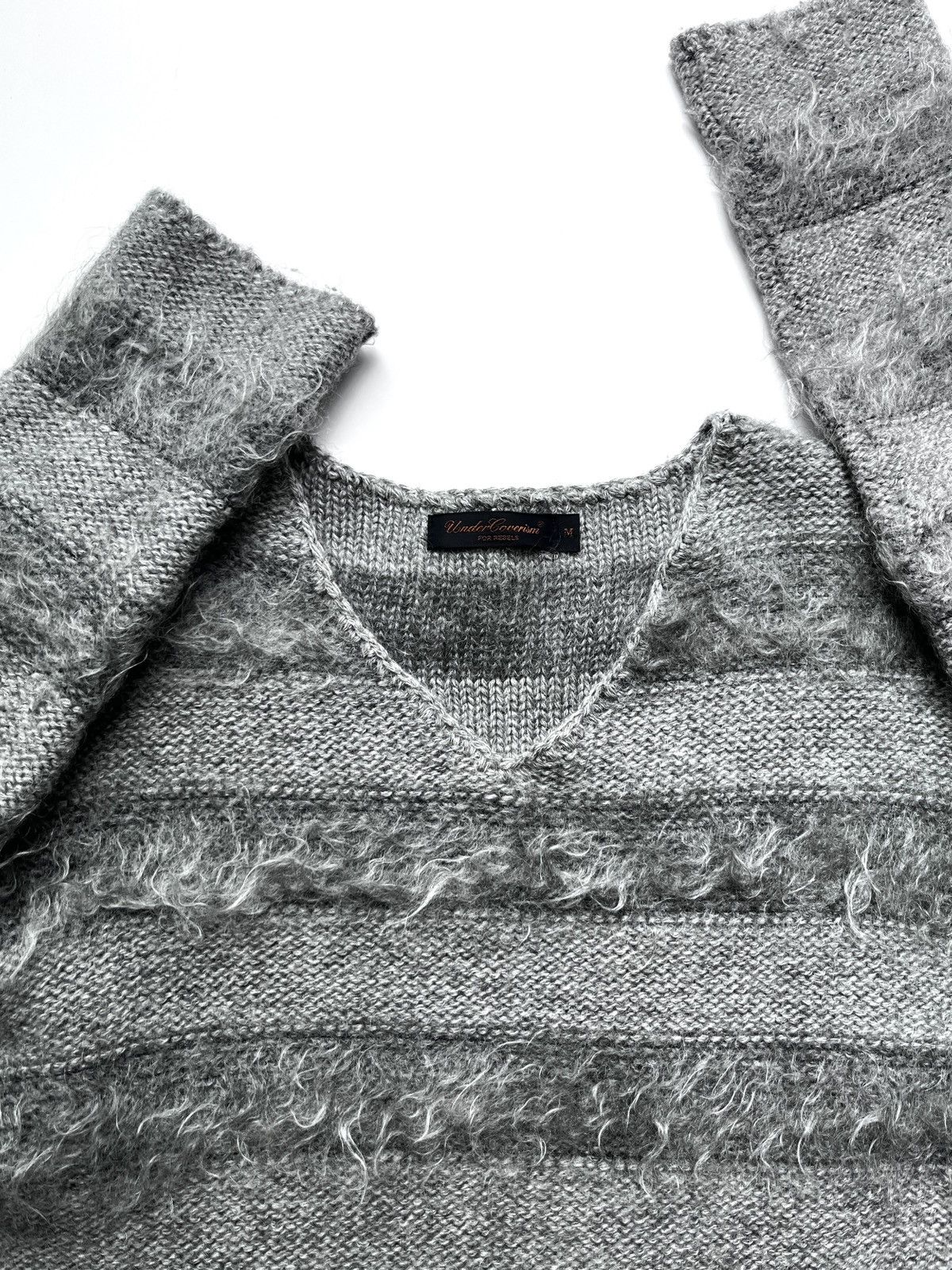 Jun Takahashi Undercover AW03’ Paperdoll grey striped mohair Size US M / EU 48-50 / 2 - 3 Thumbnail