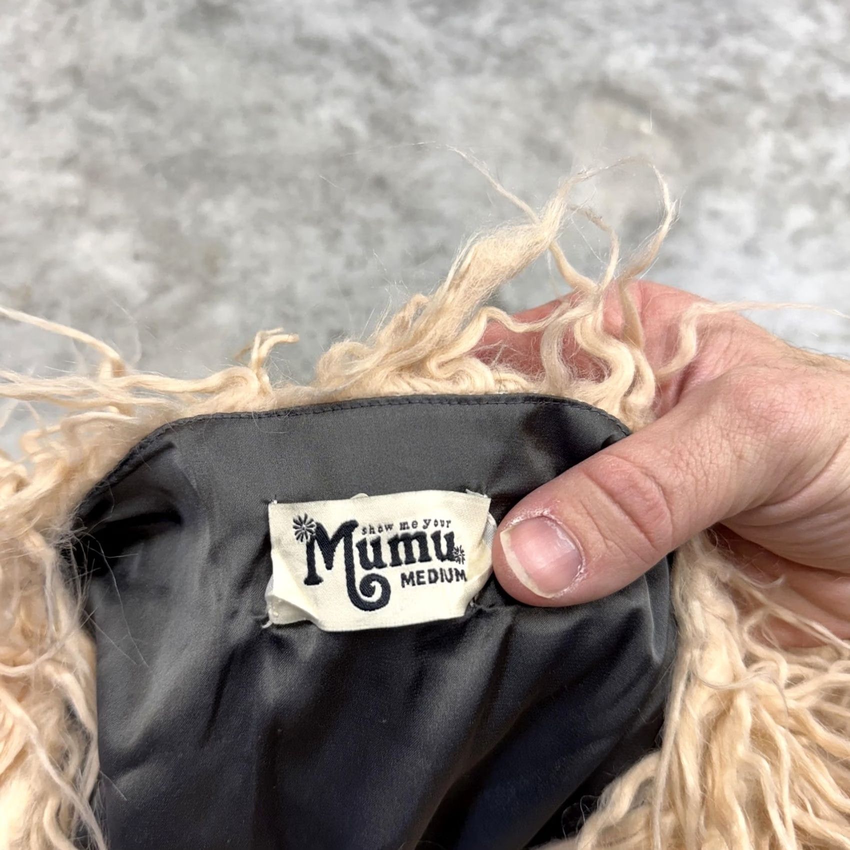 Show Me Your MuMu Show Me Your Mumu Jacket Womens M Tan Gray Faux Fur Shaggy Ombre Coat Size M / US 6-8 / IT 42-44 - 5 Thumbnail