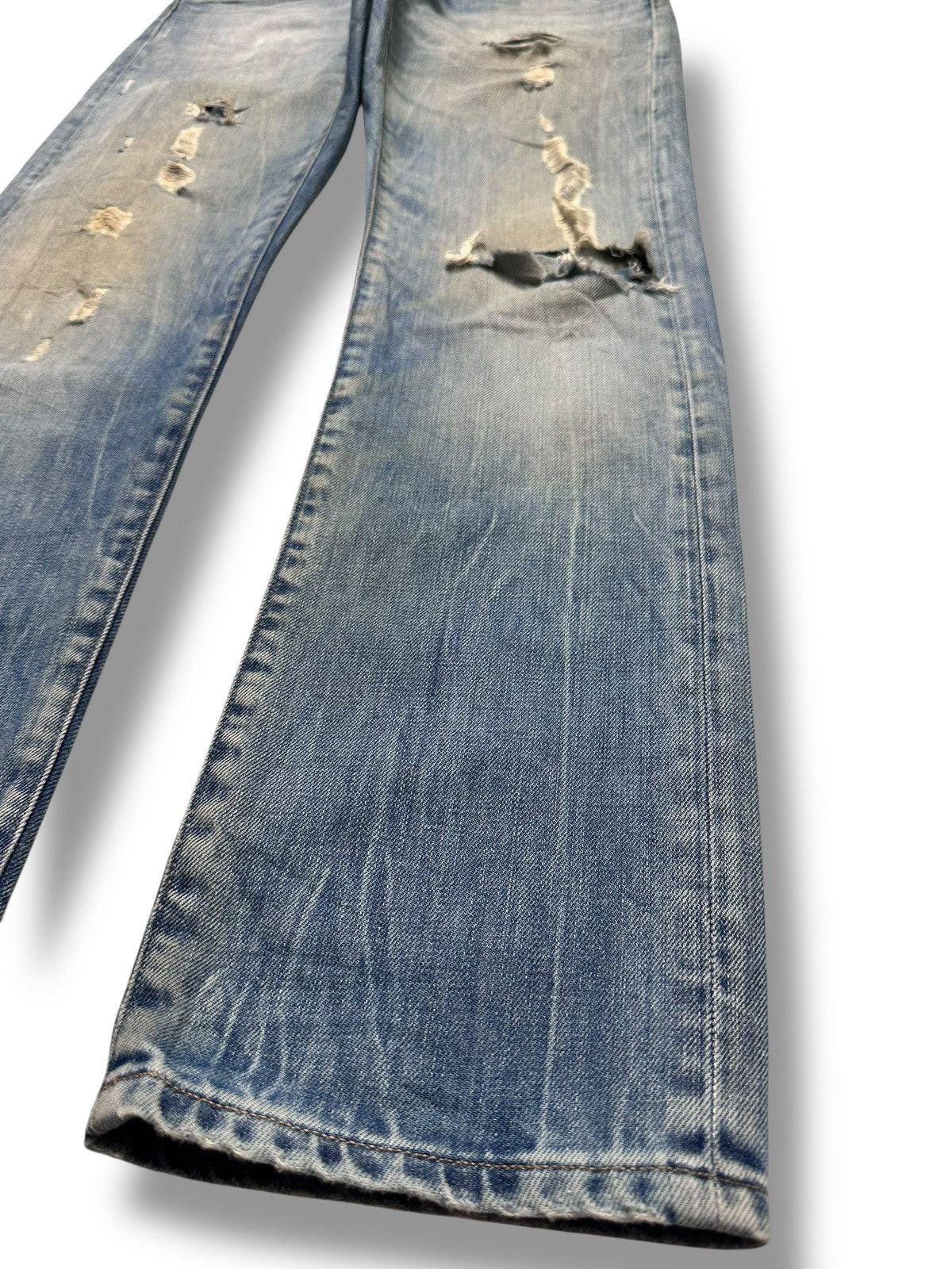 G-Star G-Star Raw 3301 Slim Fit Distressed Denim Jeans Faded Wash Size US 31 - 15 Thumbnail