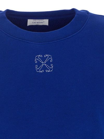 Off-White o1mle0425 Embr Mini Arrow Cropped Crewneck T-Shirt in Blue Size M / US 6-8 / IT 42-44 - 3 Thumbnail