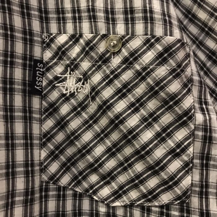 Vintage Stussy Sk8 Flannel Shirt Minimal Logo 90s | Grailed