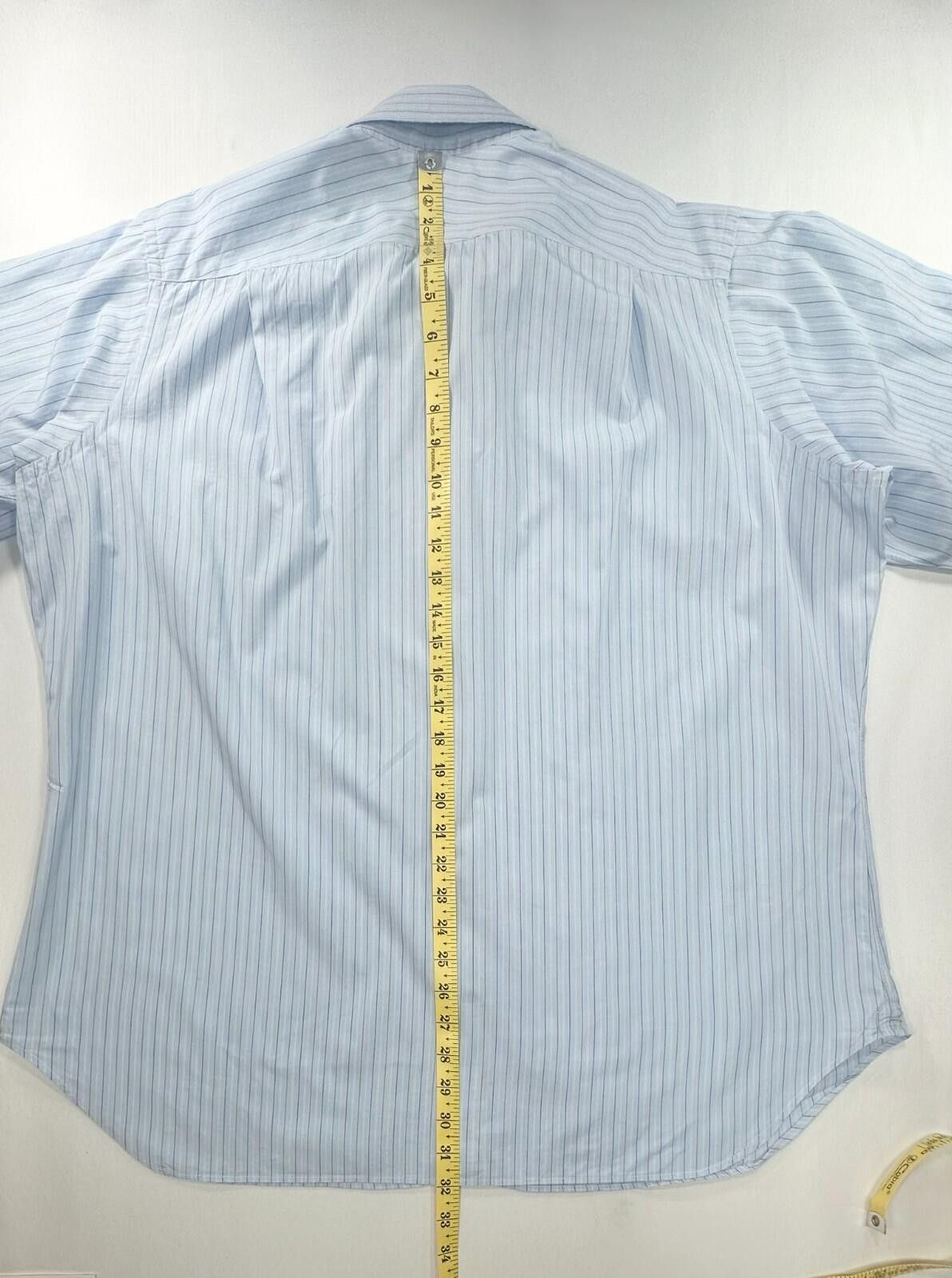 Holland & Sherry Holland Sherry Striped Tailored Oxford Button Up Blue Men XL Size US XL / EU 56 / 4 - 3 Thumbnail