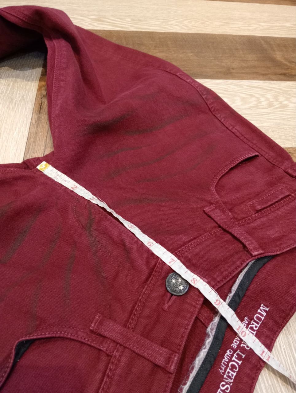 Murder License MURDER LICENSE MAROON MUDWASH WHISKER FADE CURVE JEANS Size US 33 - 21 Thumbnail