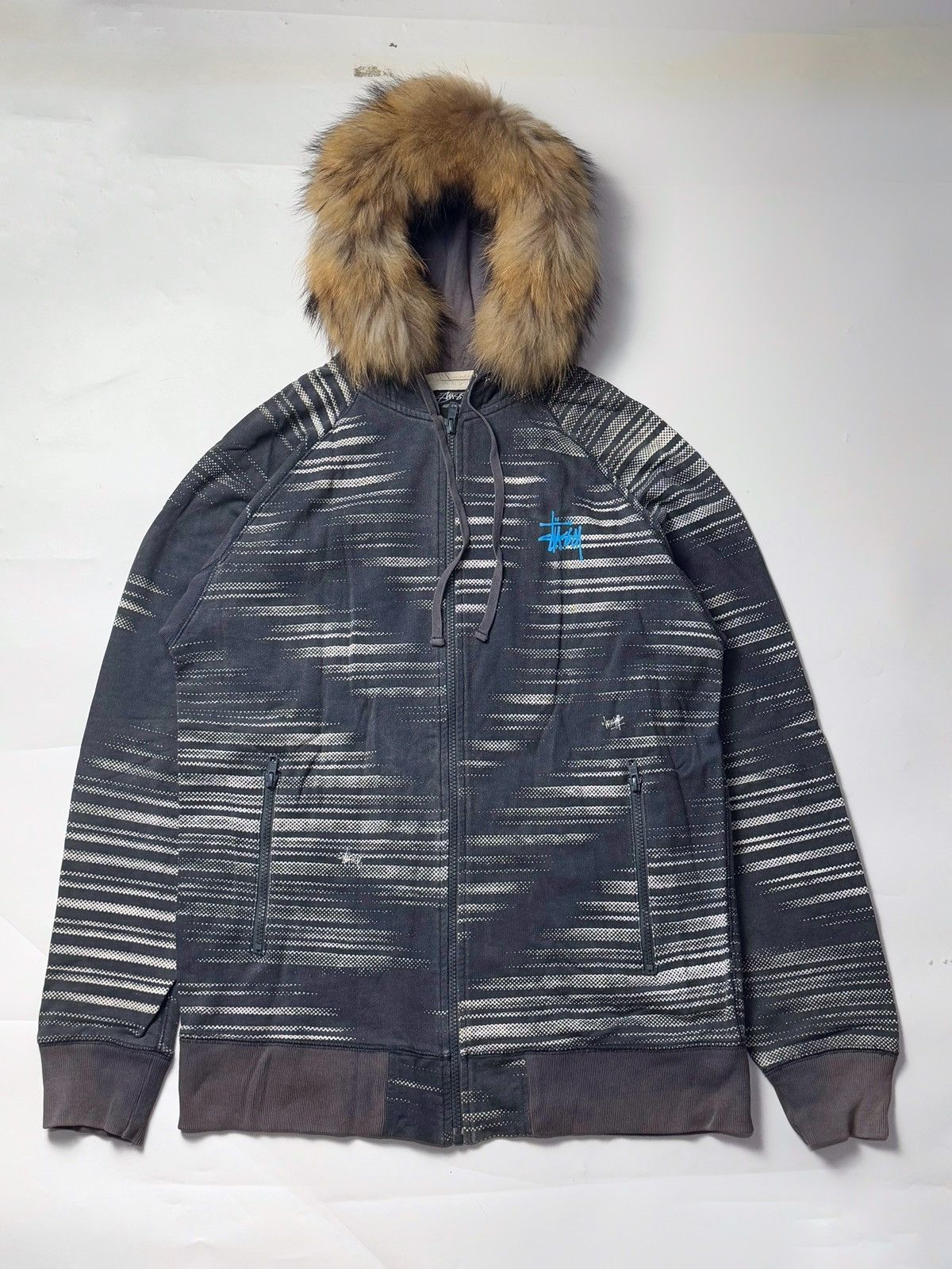 If Six Was Nine × Japanese Brand × Stussy Fur Hoodie Stussy Faded Color Size US L / EU 52-54 / 3 - 1 Thumbnail
