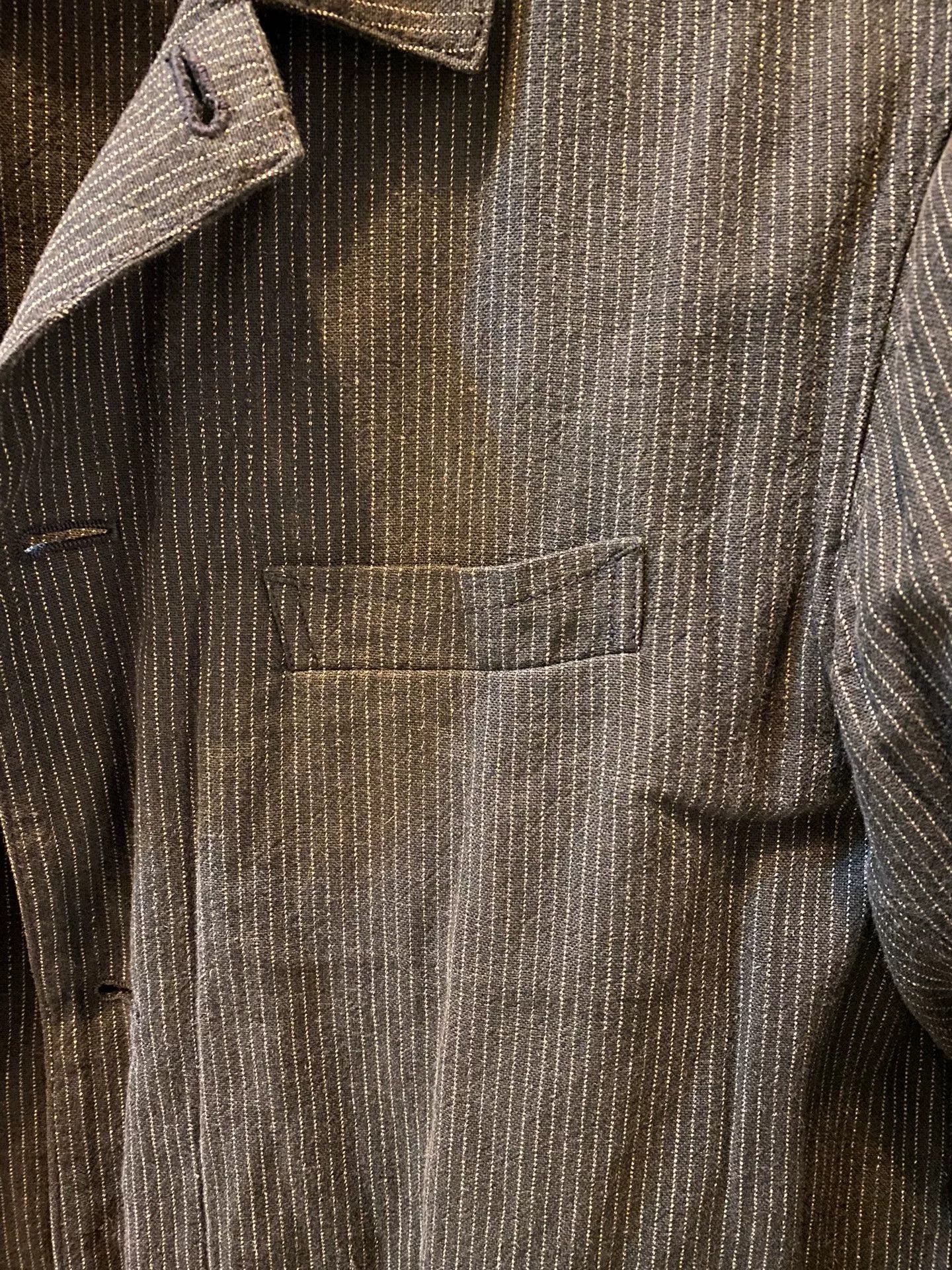 PHIGVEL MAKERS & Co. Phigvel Black Striped Linen Trench Coat Size US M / EU 48-50 / 2 - 4 Thumbnail