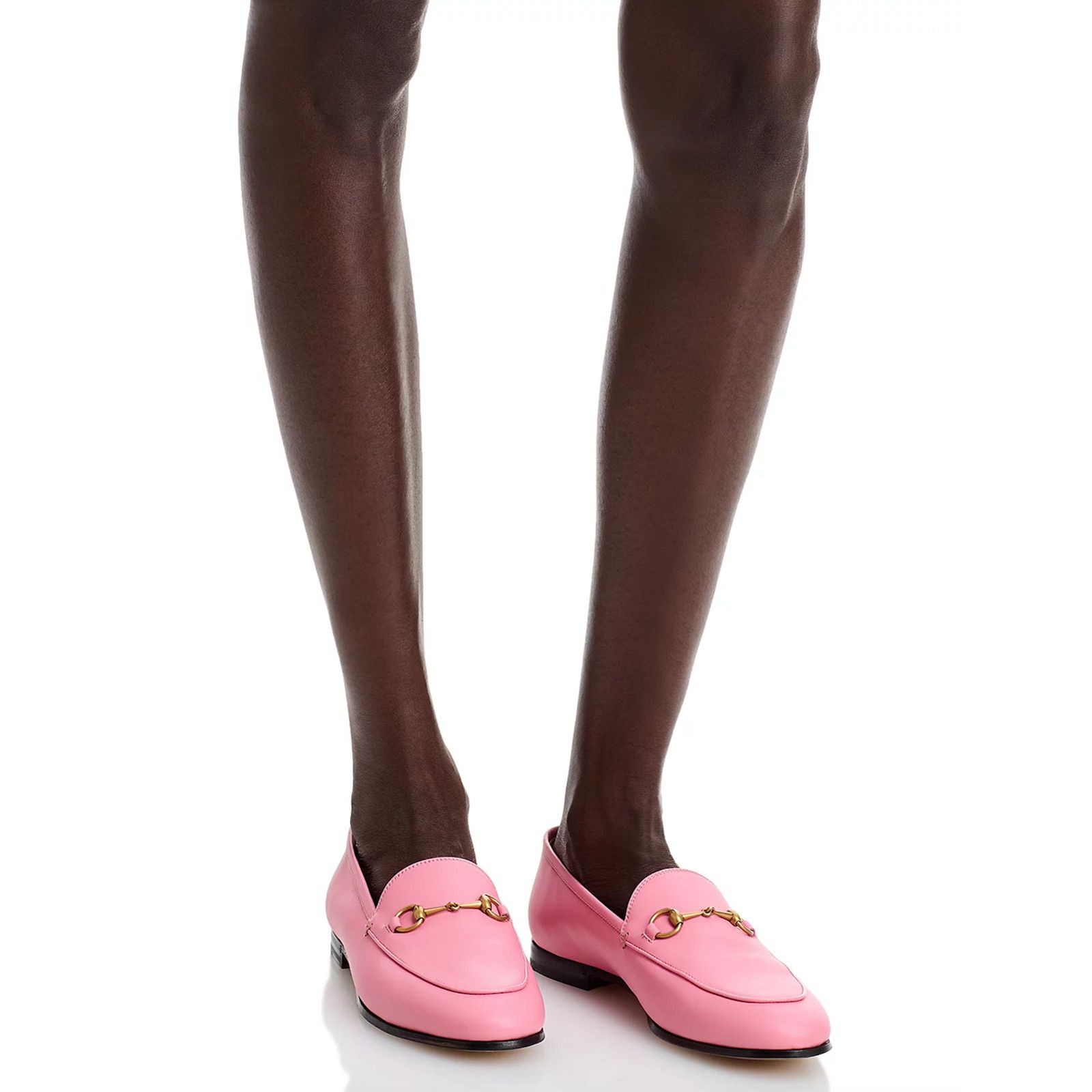 Gucci Gucci Jordaan Butterfly Pink Leather Gold Horsebit Mule Size US 7.5 / IT 37.5 - 3 Thumbnail