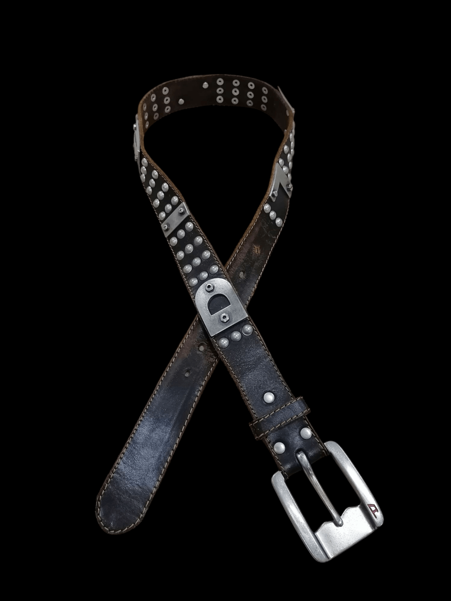 14th Addiction Diesel Emblem Studded Leather Belts Size ONE SIZE - 9 Thumbnail