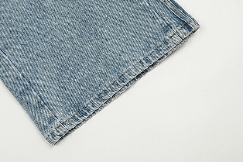 Jean American street embroidered wide-leg jeans with side buttons Size US 32 / EU 48 - 6 Thumbnail