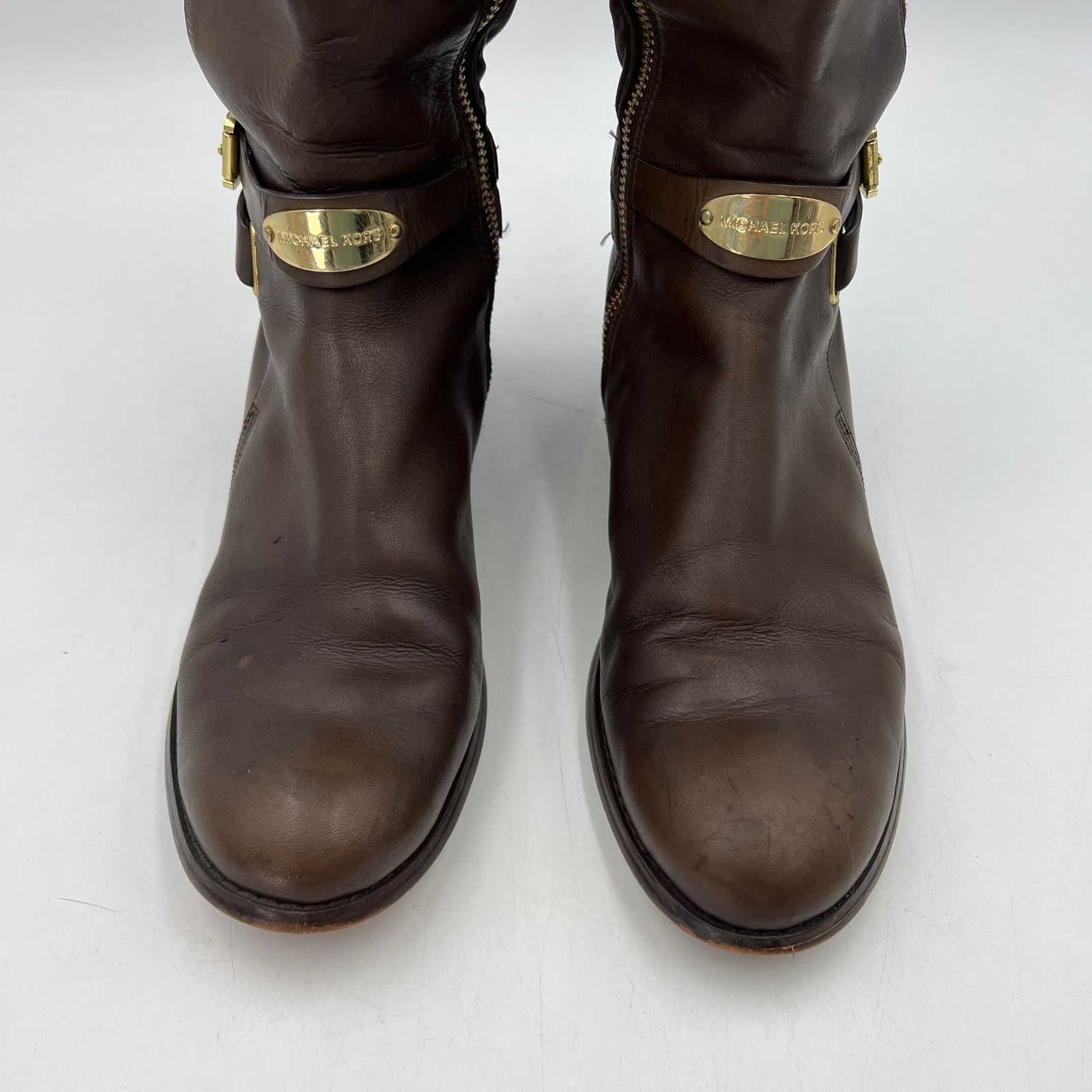 Michael Kors Michael Kors Arley Riding Boots Brown Knee High Leather Size US 8.5 / IT 38.5 - 2 Thumbnail