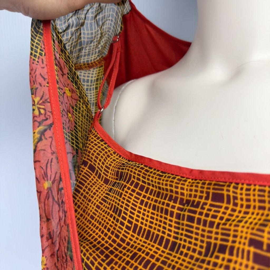 Marc Jacobs MARC JACOBS Silk Floral Vibrant Red Yellow Summer Dress M Size L / US 10 / IT 46 - 6 Thumbnail