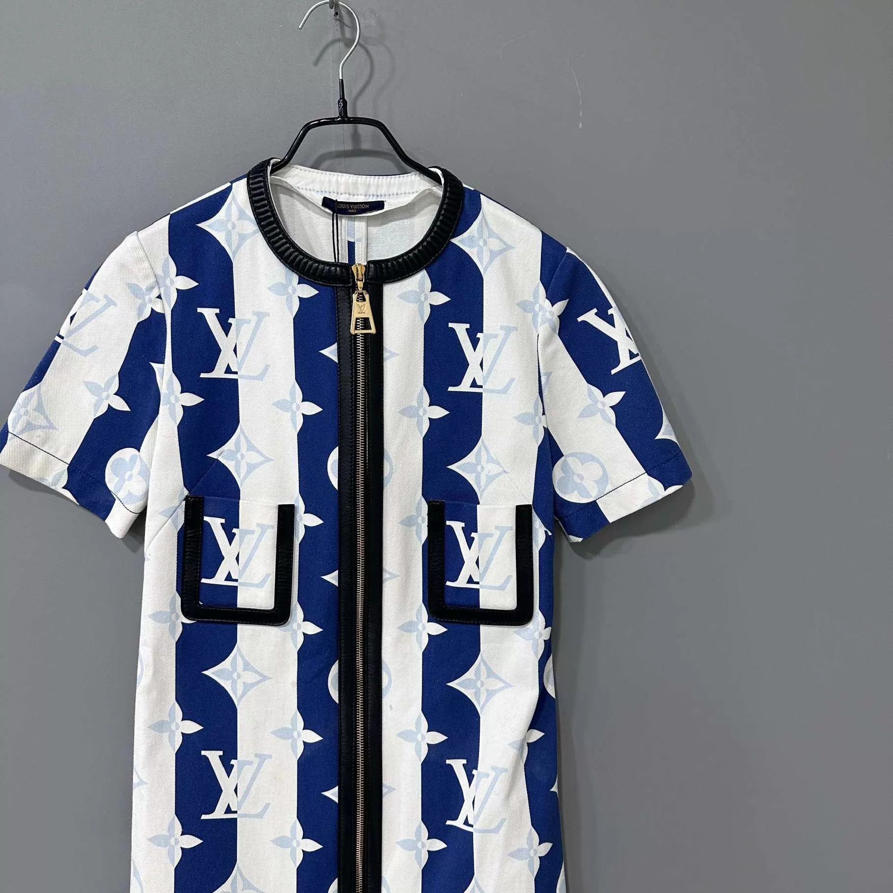 Louis Vuitton LV blue and white Monogram stripe 98 New 34 dress Size XS / US 0-2 / IT 36-38 - 2 Thumbnail