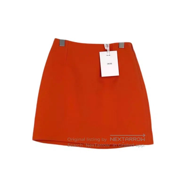 Dior Dior Orange wool mulberry silk short skirt Size 24" / US 00 / IT 34 - 1 Thumbnail