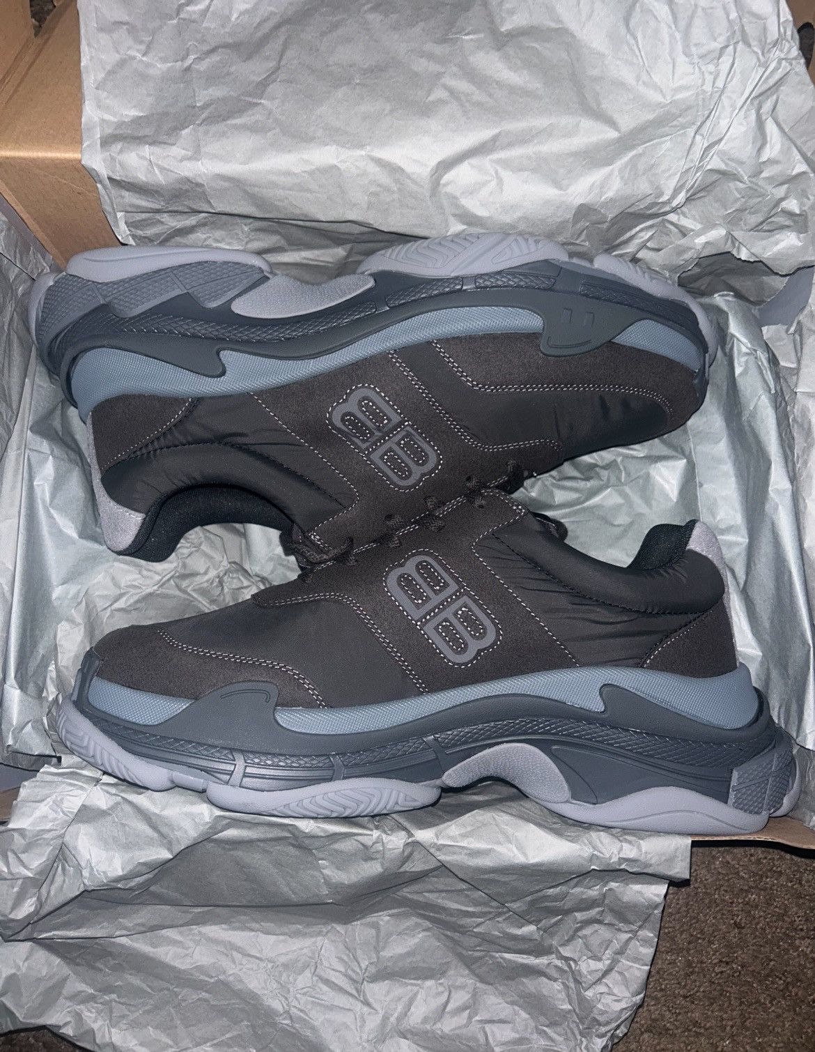 Balenciaga Balenciaga Triple S Dark Grey Mix Size US 12 / EU 45 - 1 Thumbnail