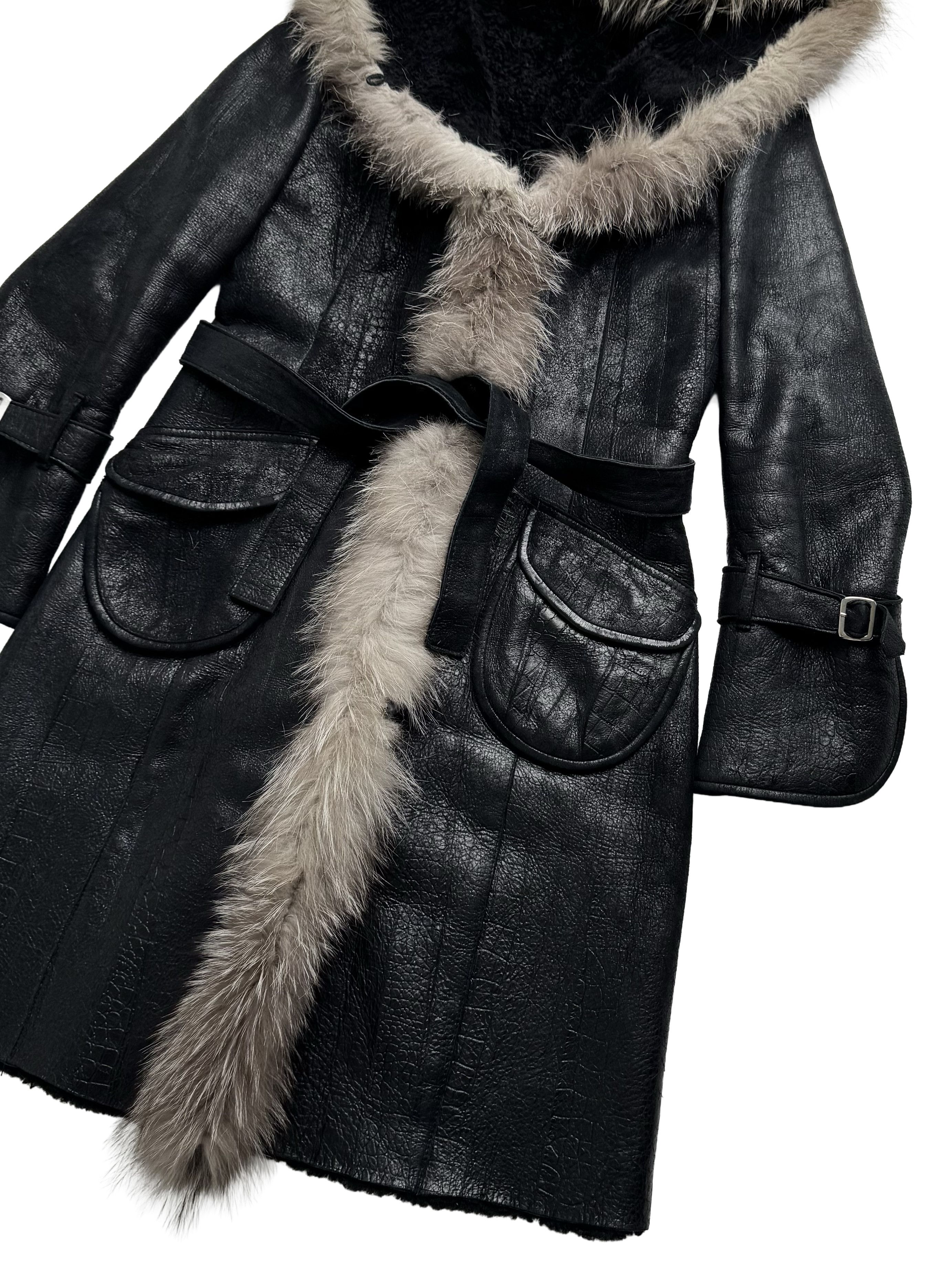 Vintage Vintage Real Sheepskin Hooded Coat With Real Fur Details Size S / US 4 / IT 40 - 9 Thumbnail