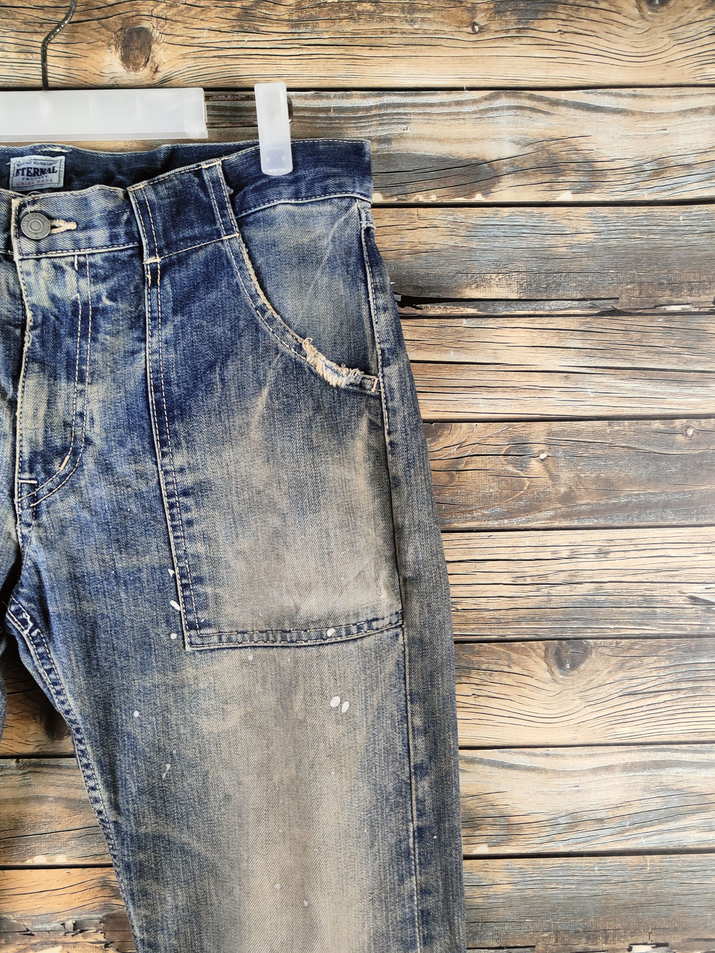 Eternal DL Eternal Blue Distressed Ripped Jeans #46-964 Size US 34 / EU 50 - 5 Thumbnail