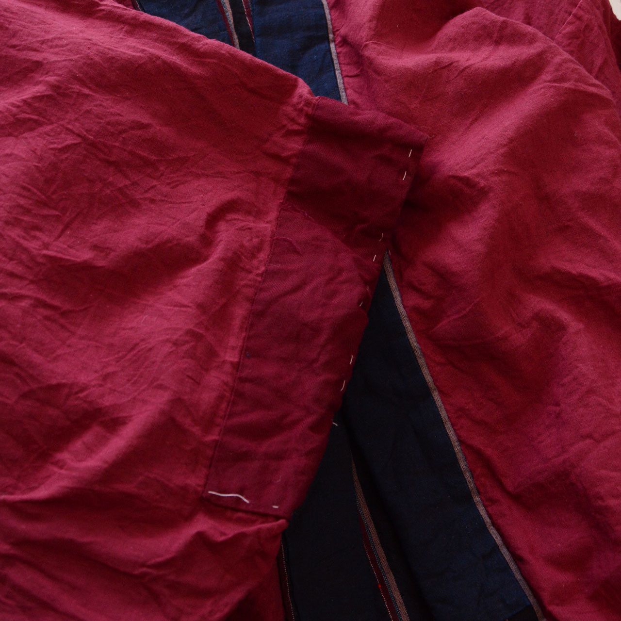 Other Vintage Japanese Noragi Jacket Indigo Collar Maroon Cotton Size US M / EU 48-50 / 2 - 8 Thumbnail