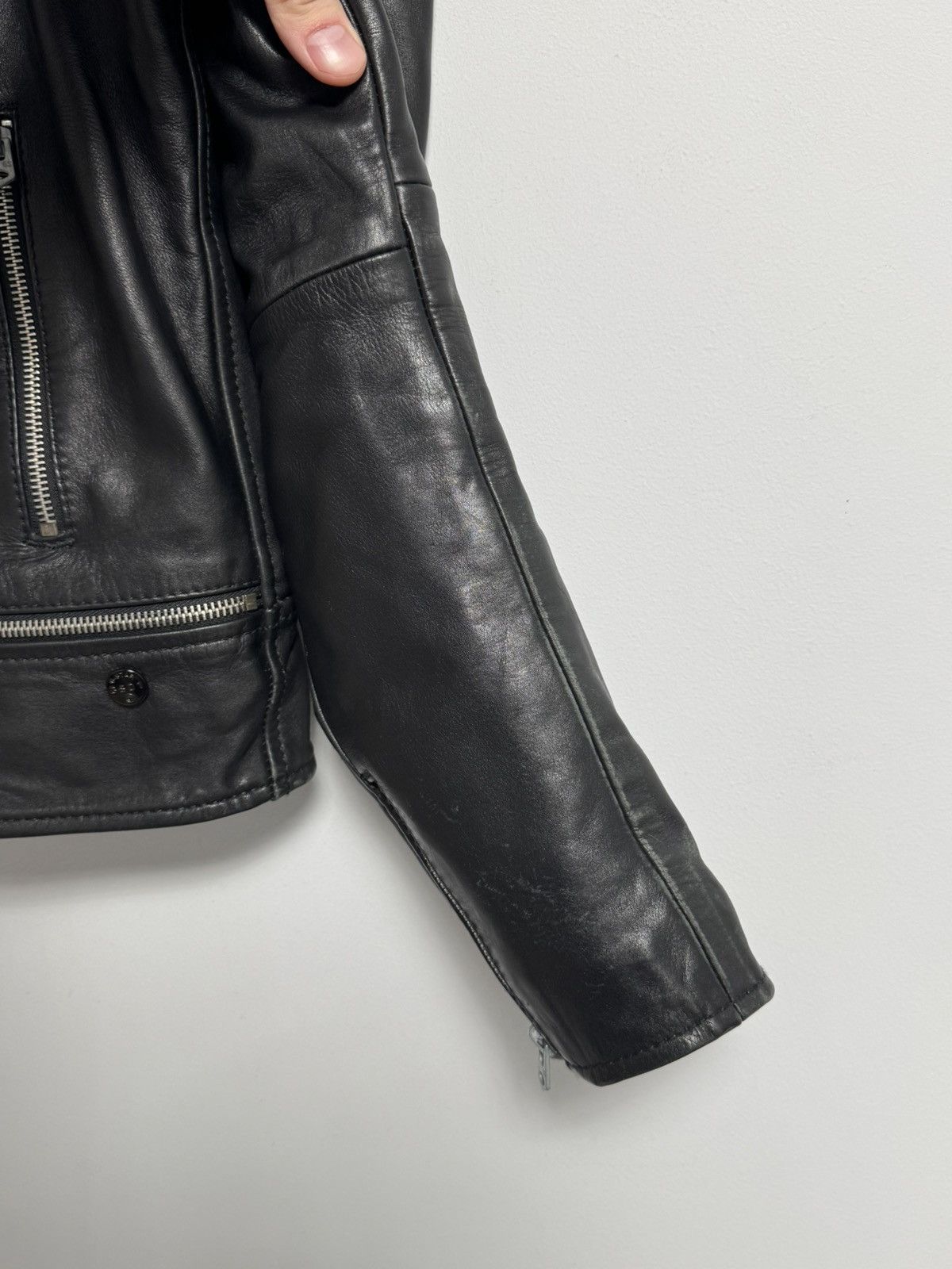 G-Star G Star Raw Leather Jacket Black Biker Motorcycle Size M / US 6-8 / IT 42-44 - 21 Thumbnail