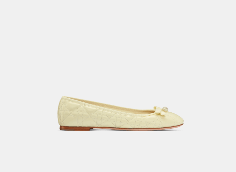 Dior o1w1db10126 KCB877 Ballet Flats in Pastel Yellow Size US 8 / IT 38 - 1 Thumbnail