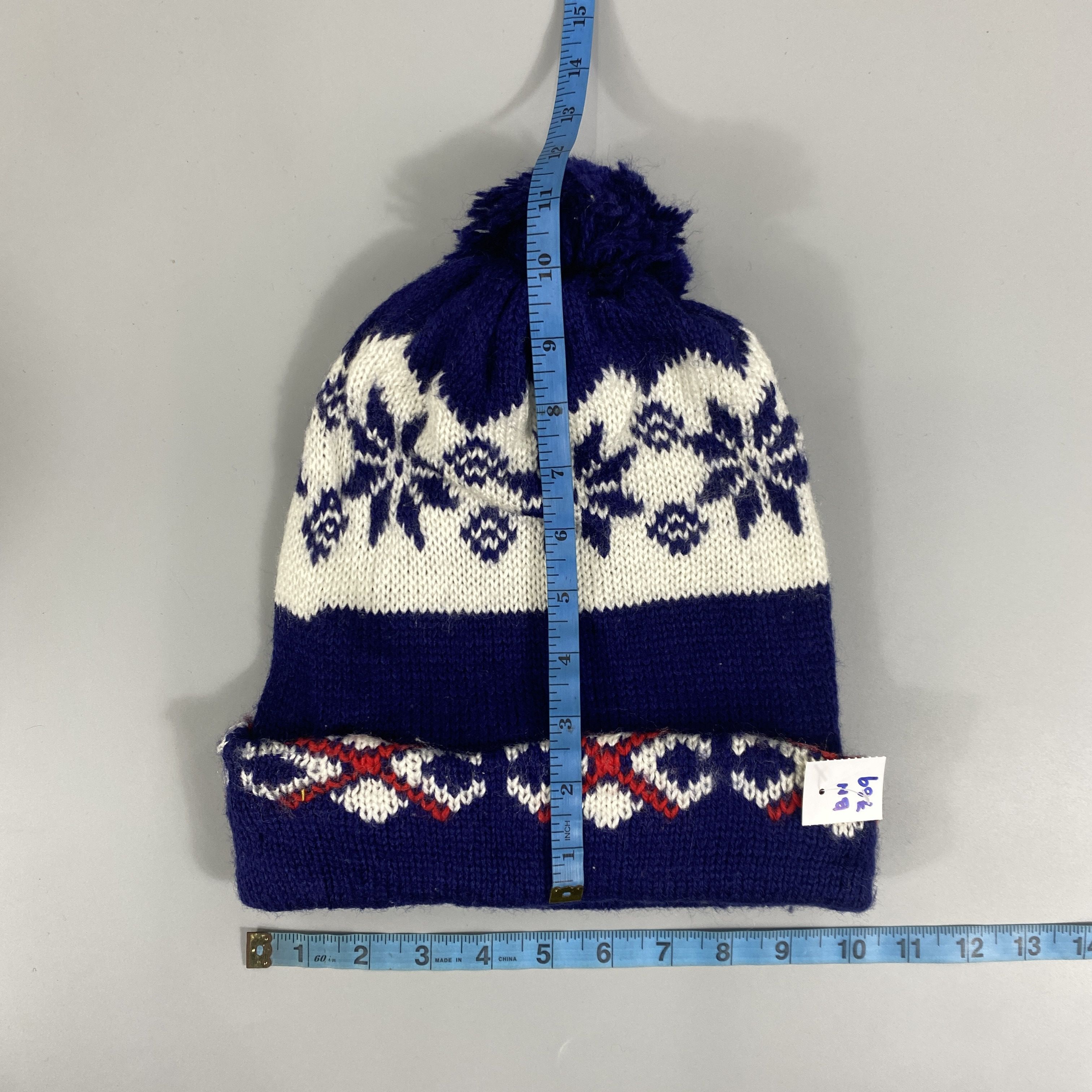 Japanese Brand Snowflake Pattern Beanie Pom Pom-BN769 Size ONE SIZE - 5 Thumbnail