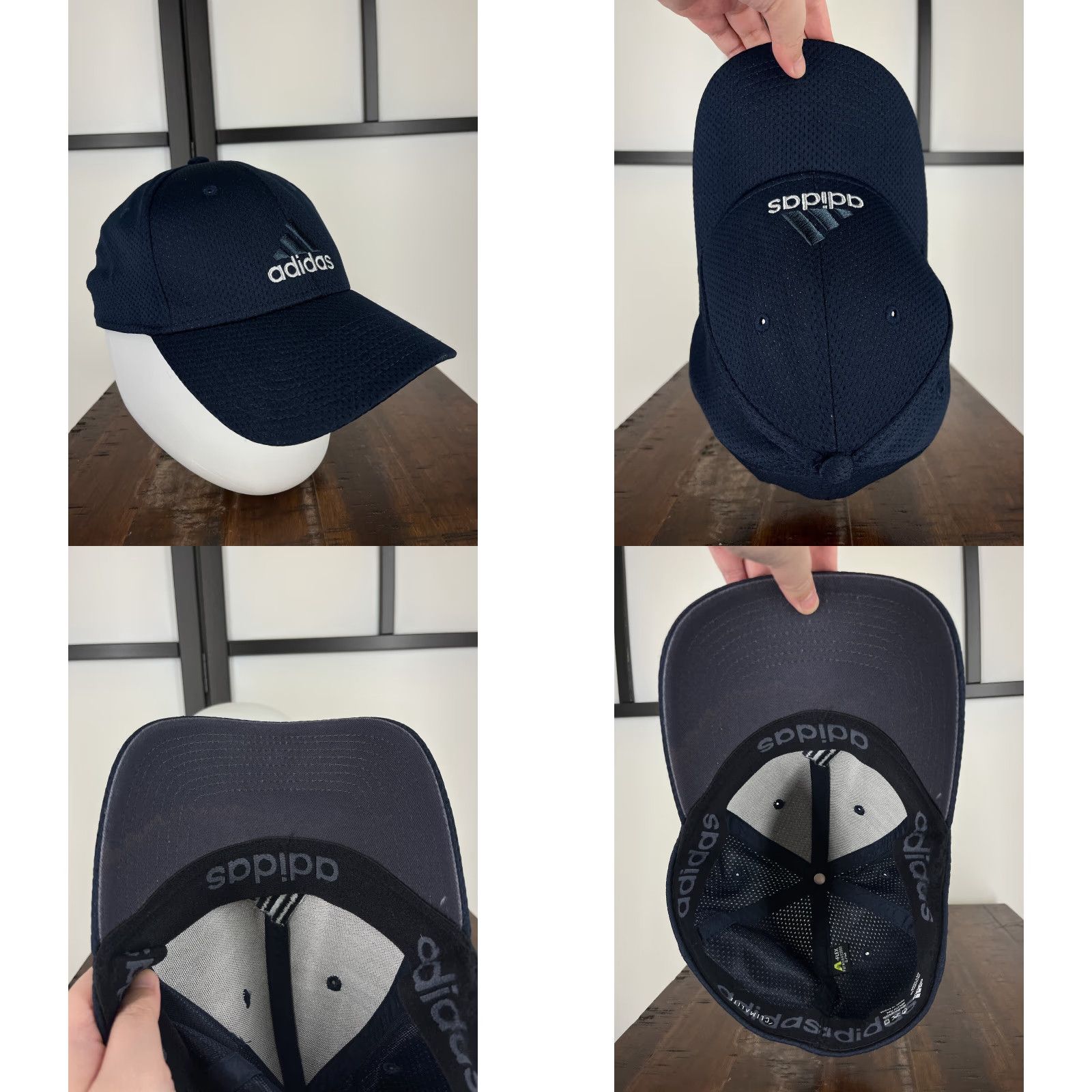 Adidas adidas Hat Cap Fitted Adult One Size Blue Cotton Polyester Blend Climalite Golf Hats Mens Adjustable Breathable Lightweight Casual Sports 90s Size ONE SIZE - 8 Thumbnail