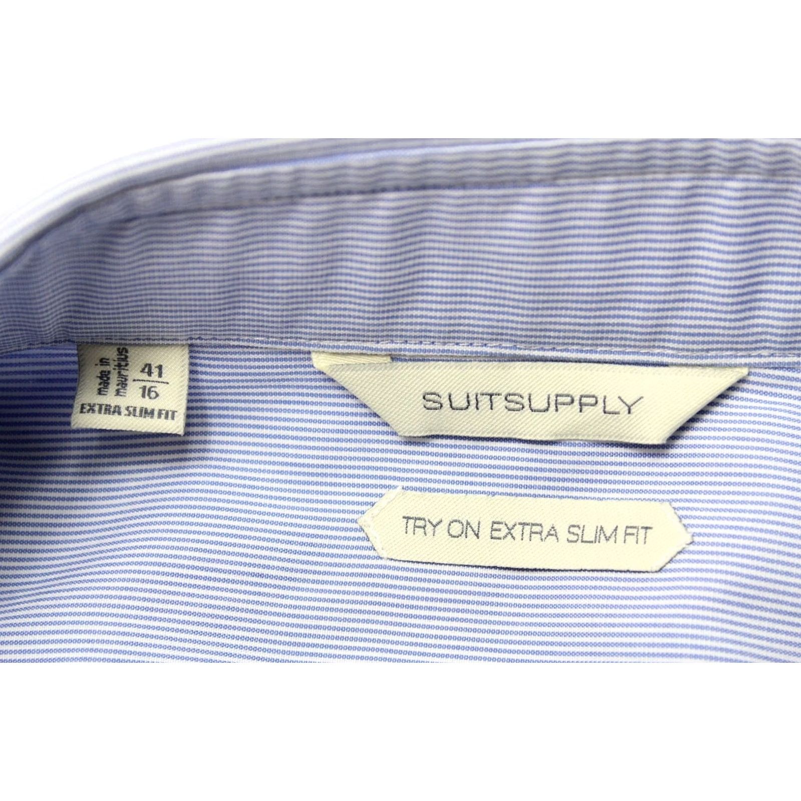 Suitsupply SUITSUPPLY Extra Slim Fit Formal Shirt Men's 41 / 16 Cutaway Collar Blue Size 42R - 7 Thumbnail