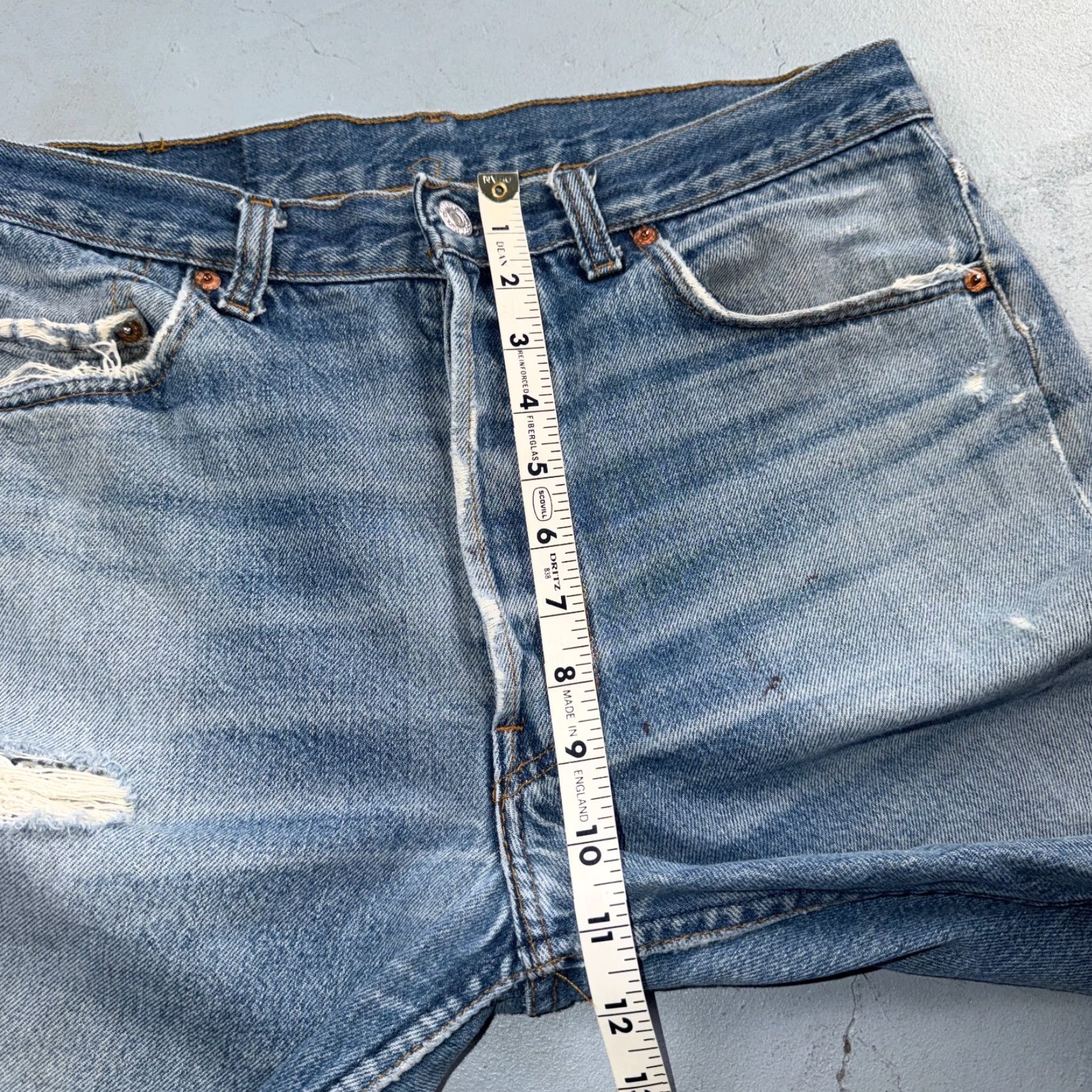 Levi's Levi's 501 Vintage Jeans Straight Regular 34x33 Light Blue USA 90s Men 5-Pocket Denim Cotton Button Closure Size US 34 / EU 50 - 7 Thumbnail