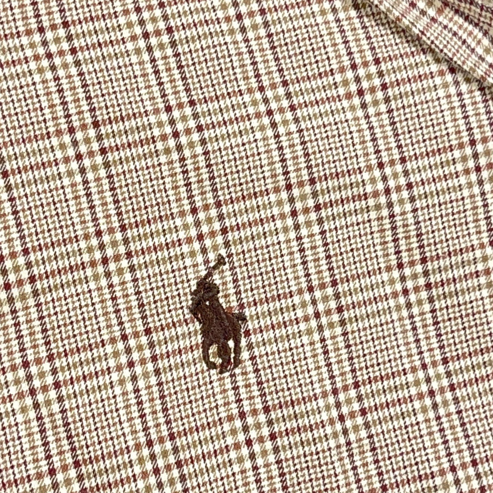 Ralph Lauren Ralph Lauren Shirt Men Large Brown Houndstooth Plaid Button Up Blake Dress A48 Size 42R - 3 Thumbnail