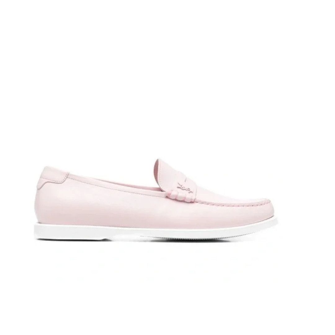 image of Saint Laurent Paris O1S1Wg110324 Le Loafer Penny Slippers In Smooth In Rose Pink, Men's (Size 7)