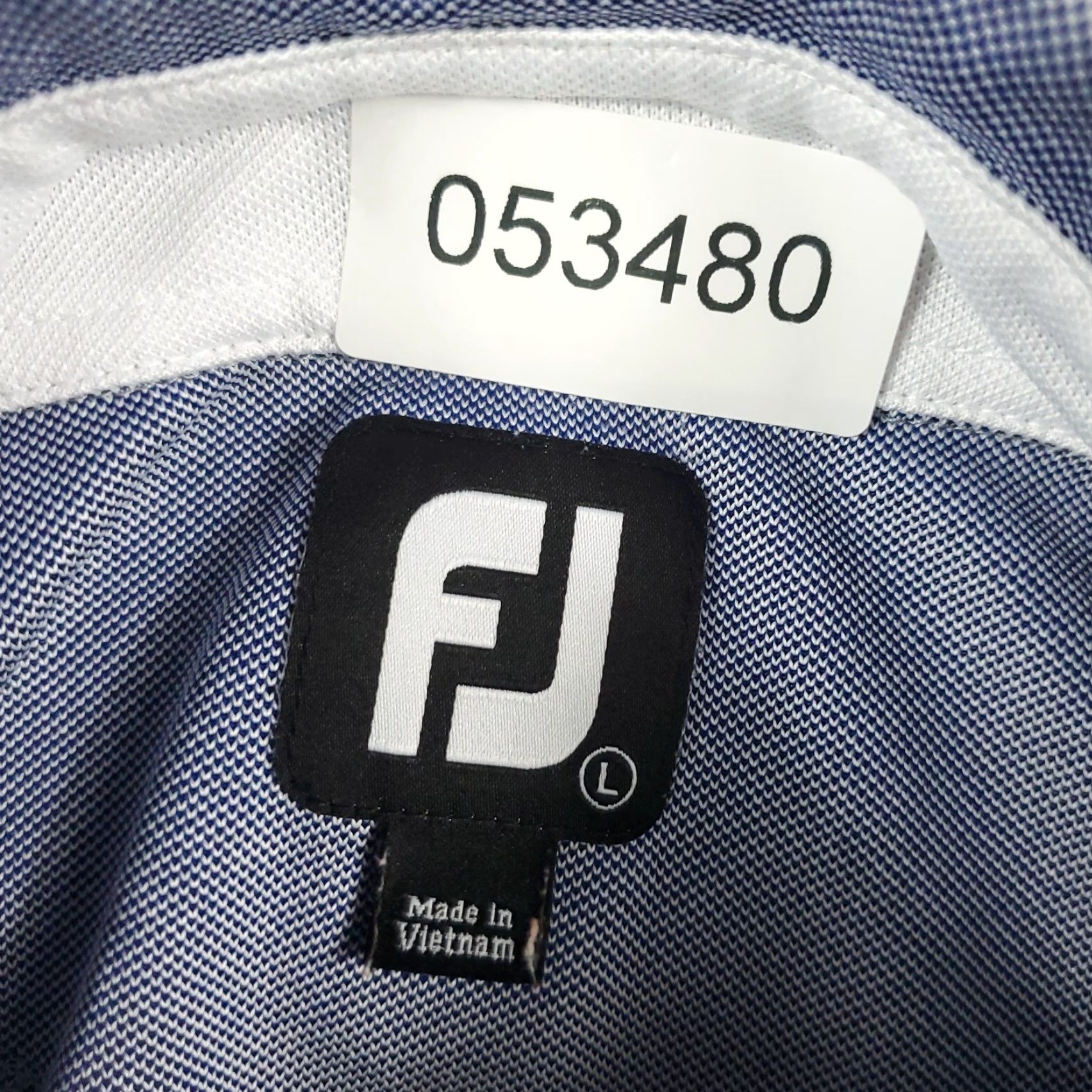 Footjoy FJ Polo Shirt Mens Size Large Blue White Golf Casual Short Sleeve Size US L / EU 52-54 / 3 - 8 Thumbnail