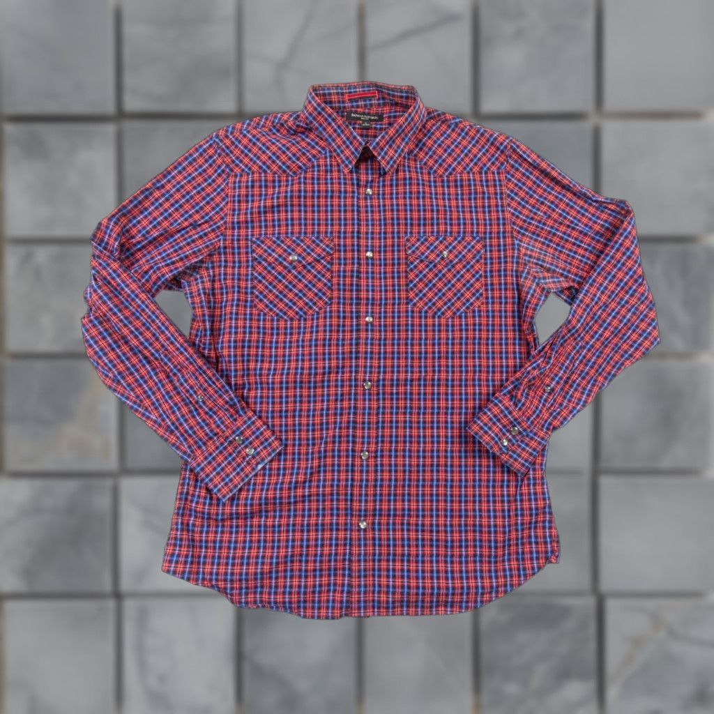 Banana Republic Banana Republic Slim Fit Snap Button Down Shirt Men's Large Multicolor Plaid Western Size US L / EU 52-54 / 3 - 1 Thumbnail