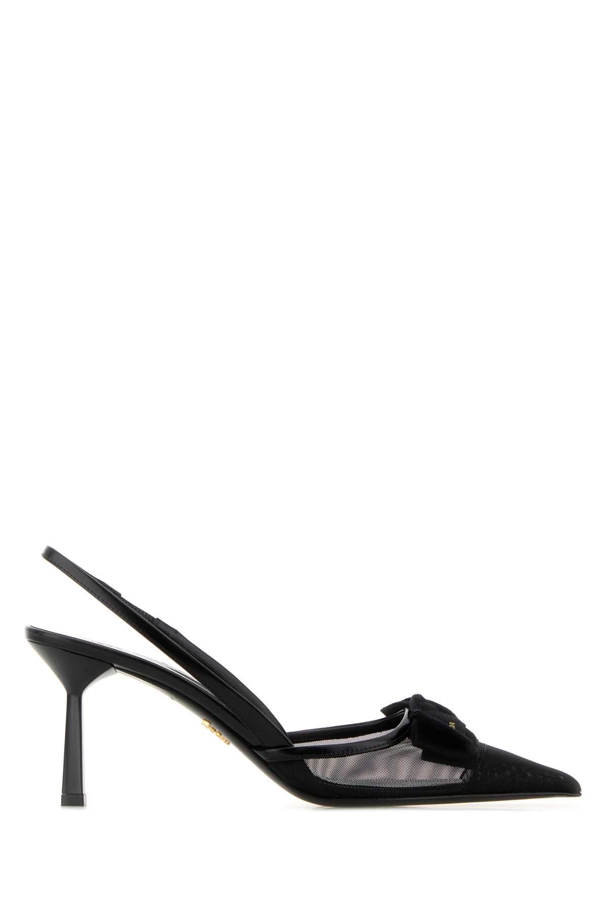 Prada Black Mesh Pumps Size US 9 / IT 39 - 1 Thumbnail