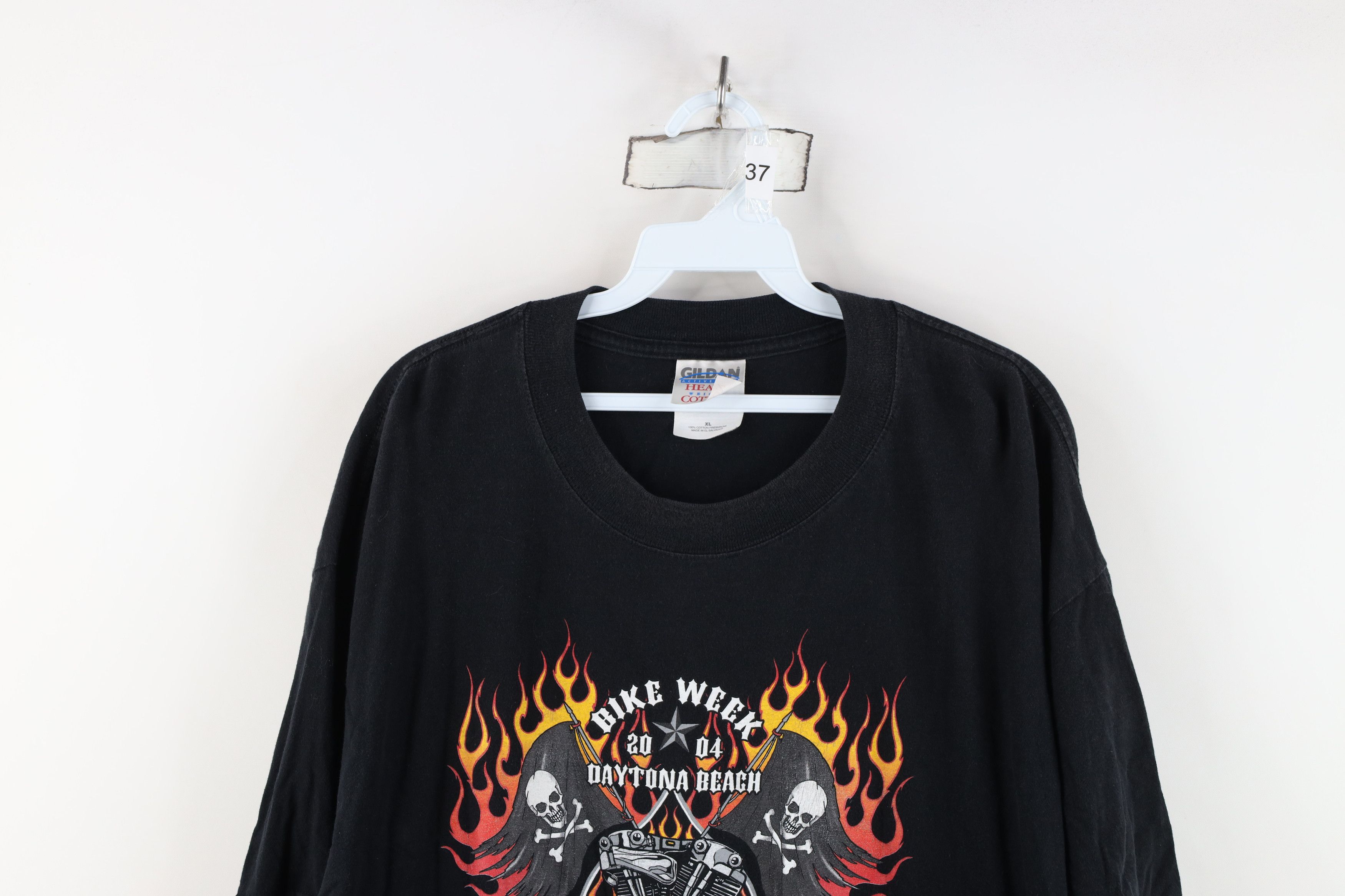 Vintage Vintage Y2K Bike Week Skull Flames Motorcycle T-Shirt Size US XL / EU 56 / 4 - 2 Thumbnail