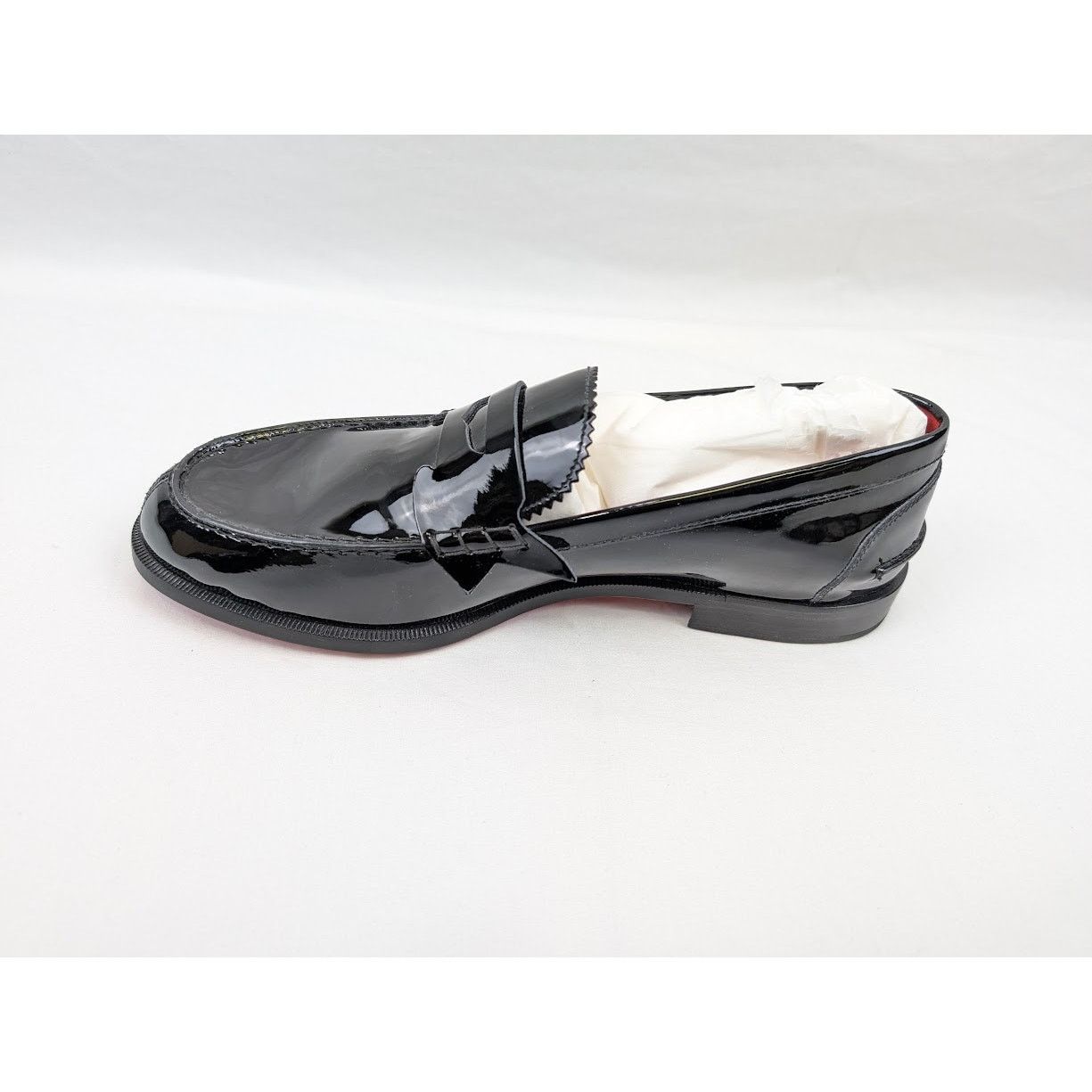 Christian Louboutin o1rshd1 Patent No Penny Flat Shoes in Black/Silver Size US 8.5 / EU 41-42 - 8 Thumbnail
