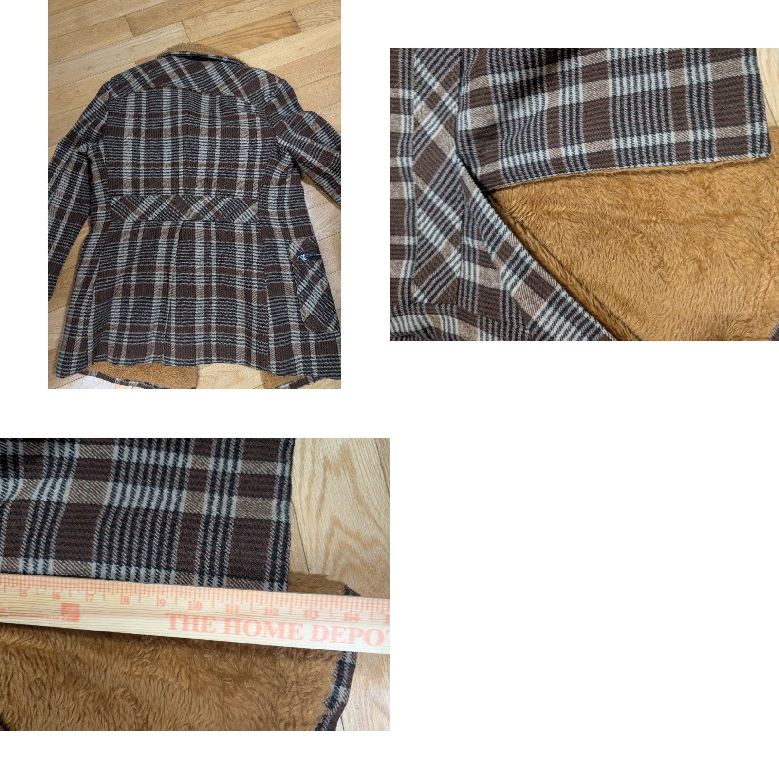Vintage VINTAGE 70s Plaid Coat Gingham Road Boho Faux Fur Brown Suede L/XL Womens Coat Size L / US 10 / IT 46 - 8 Thumbnail
