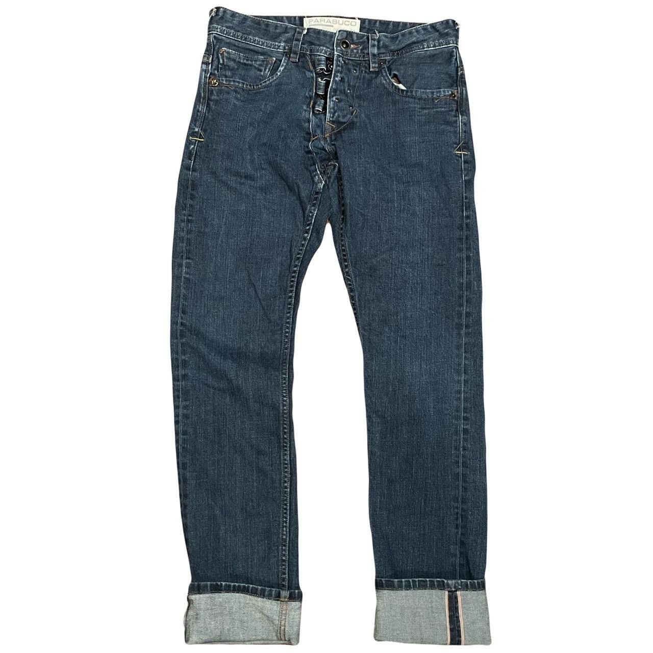 If Six Was Nine Y2K Parasuco Raw Japanese Selvedge Slim Buckle Crotch Jeans Size US 34 / EU 50 - 1 Thumbnail