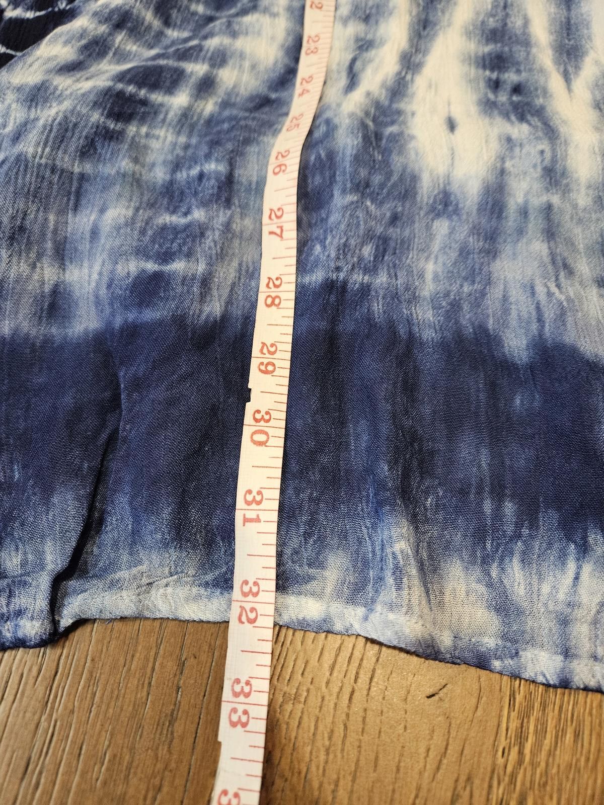 Designer Nwt NYC Navy Tie-Dye Off-Shoulder Coverup with Crochet Trim Size ONE SIZE - 8 Thumbnail