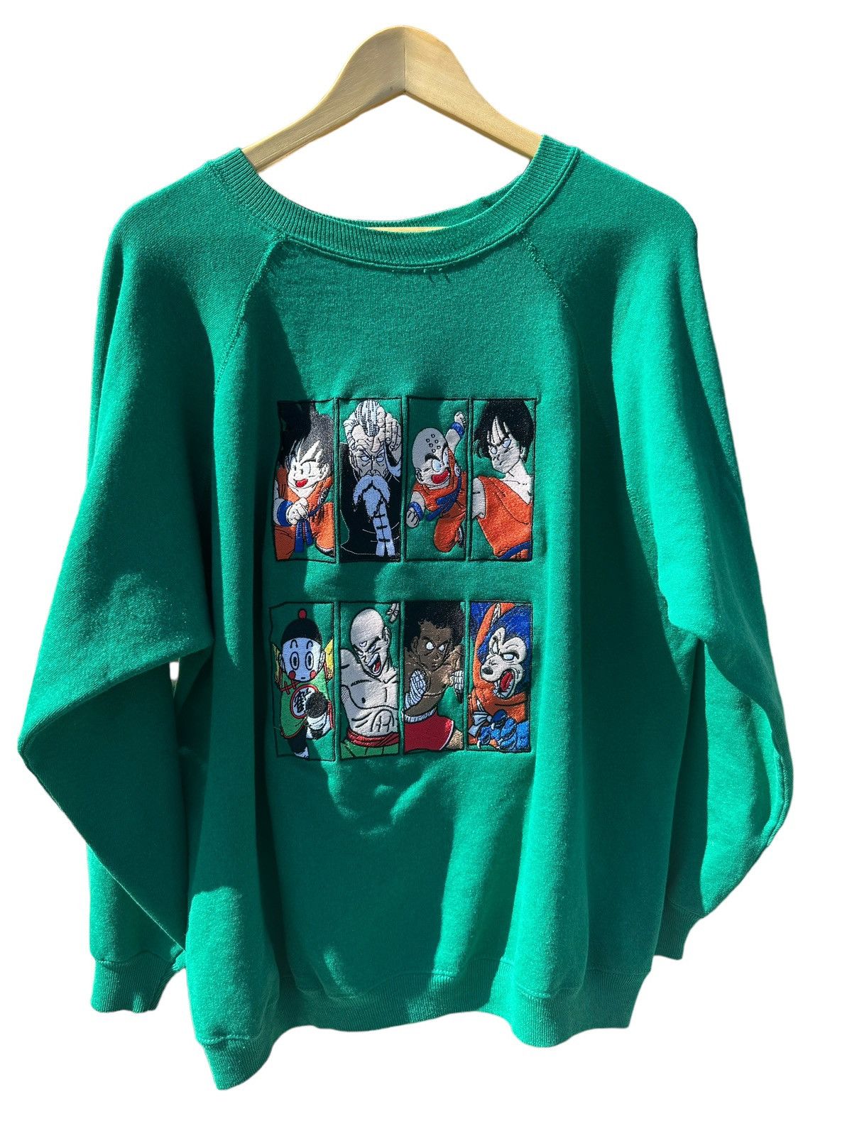 image of Vintage Dragon Ball Green Crew Neck Dbz One Piece Green, Men's (Size 2XL)