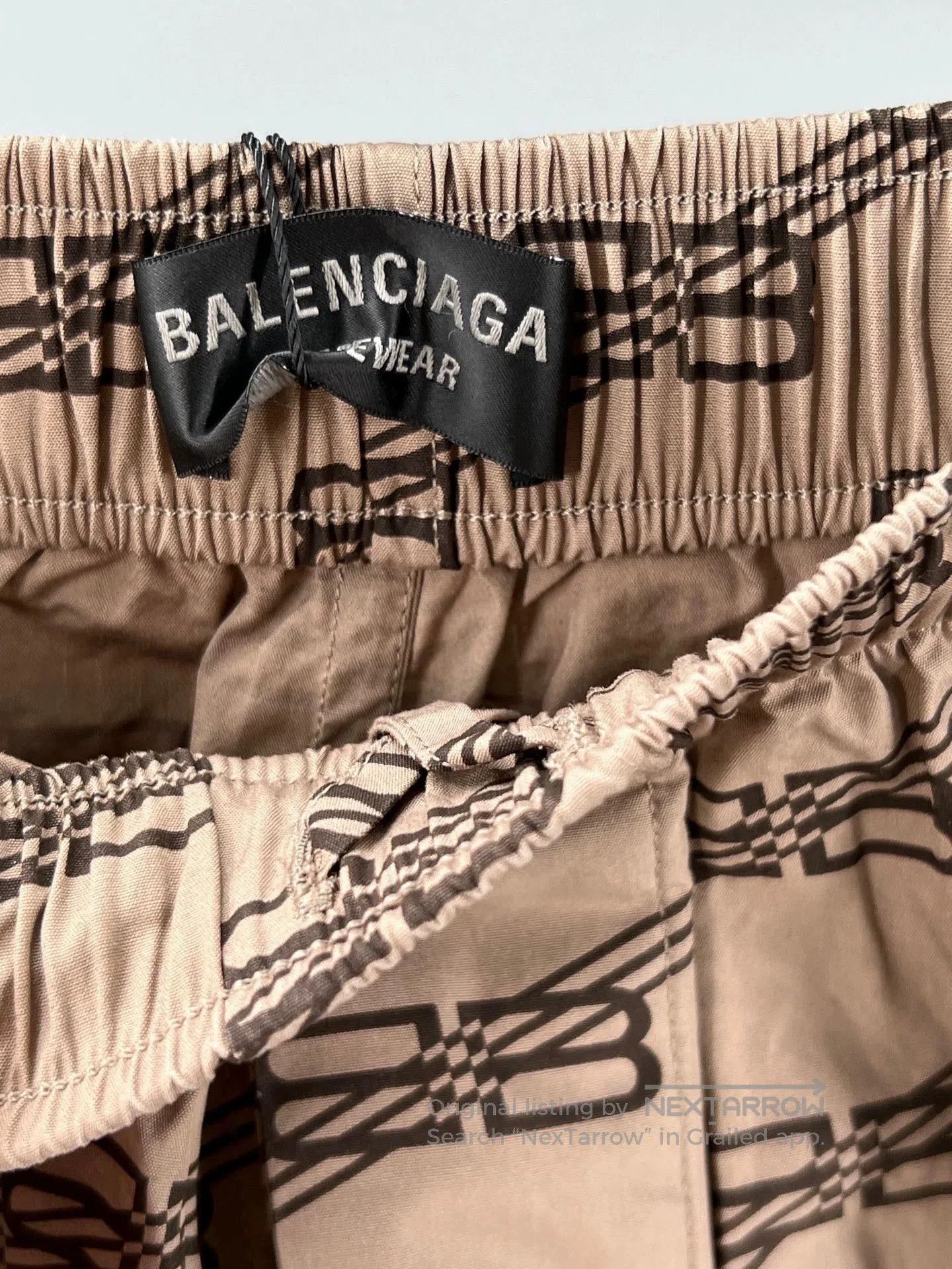 balenciaga men logo print casual shorts.