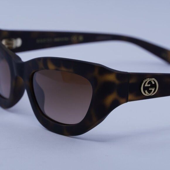 Gucci Gucci GG1784S 002 Sunglasses Dark Havana Cat Eye Frame Size ONE SIZE - 4 Thumbnail