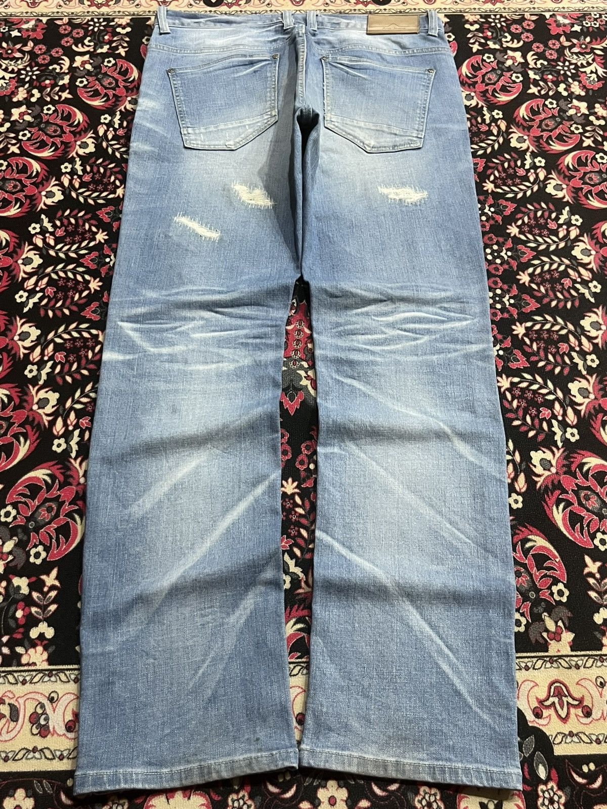 Japanese Brand Vintage Arix Jeans Blue Wash Sashiko Stitching Striaght Jean Size US 34 / EU 50 - 2 Thumbnail