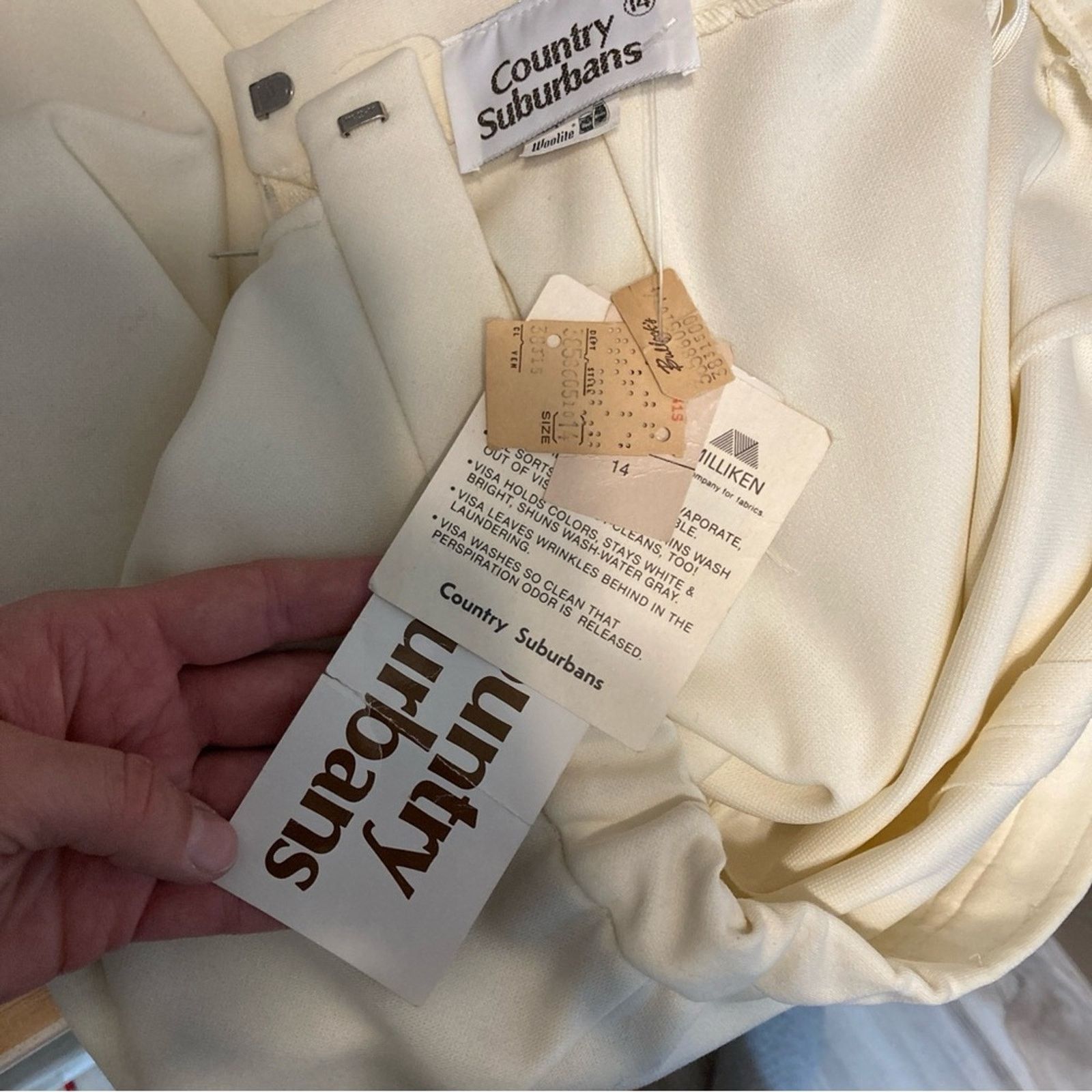 Other NWT Vintage Country Suburbans Ivory A-Line Back Slit Skirt Size 36" / US 14 / IT 50 - 14 Thumbnail