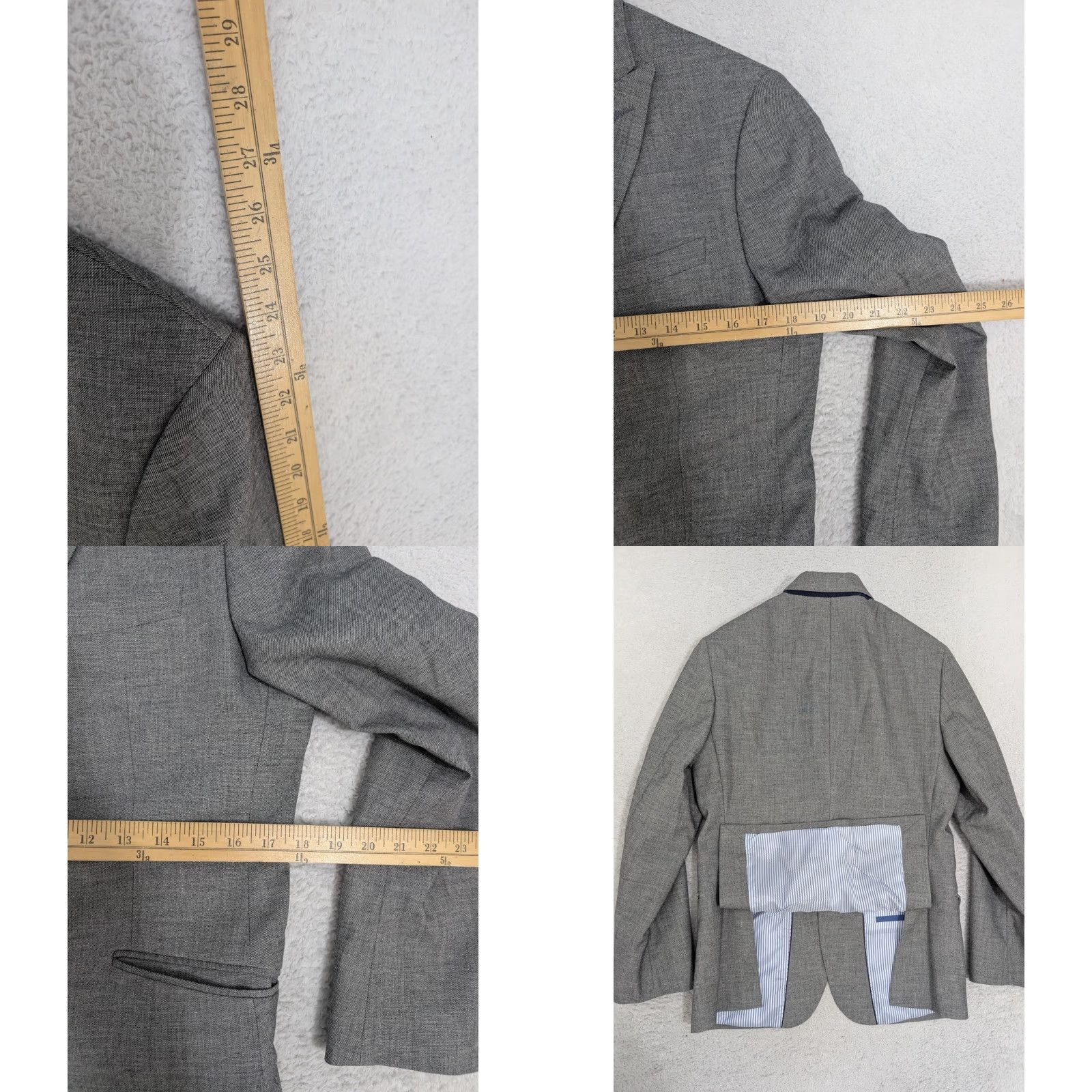 Banana Republic VINTAGE Banana Republic Men's 38S Performance Stretch Wool Blend Slim Gray Blazer Shirt? Size 38R - 8 Thumbnail