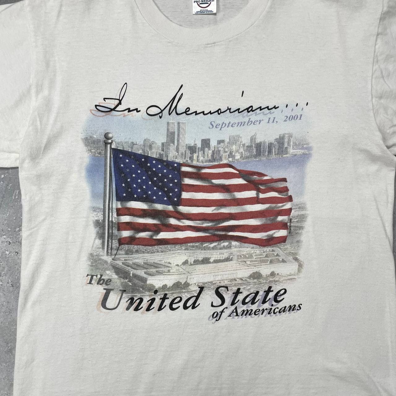 Vintage Vintage Memorial September 11th 2001 Twin Towers USA T Shirt Size US M / EU 48-50 / 2 - 12 Thumbnail